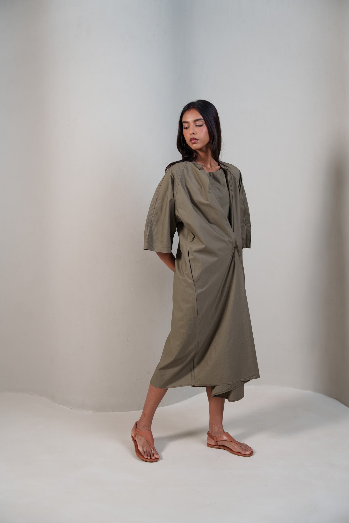 Soft Short Sleeve Midi Dress