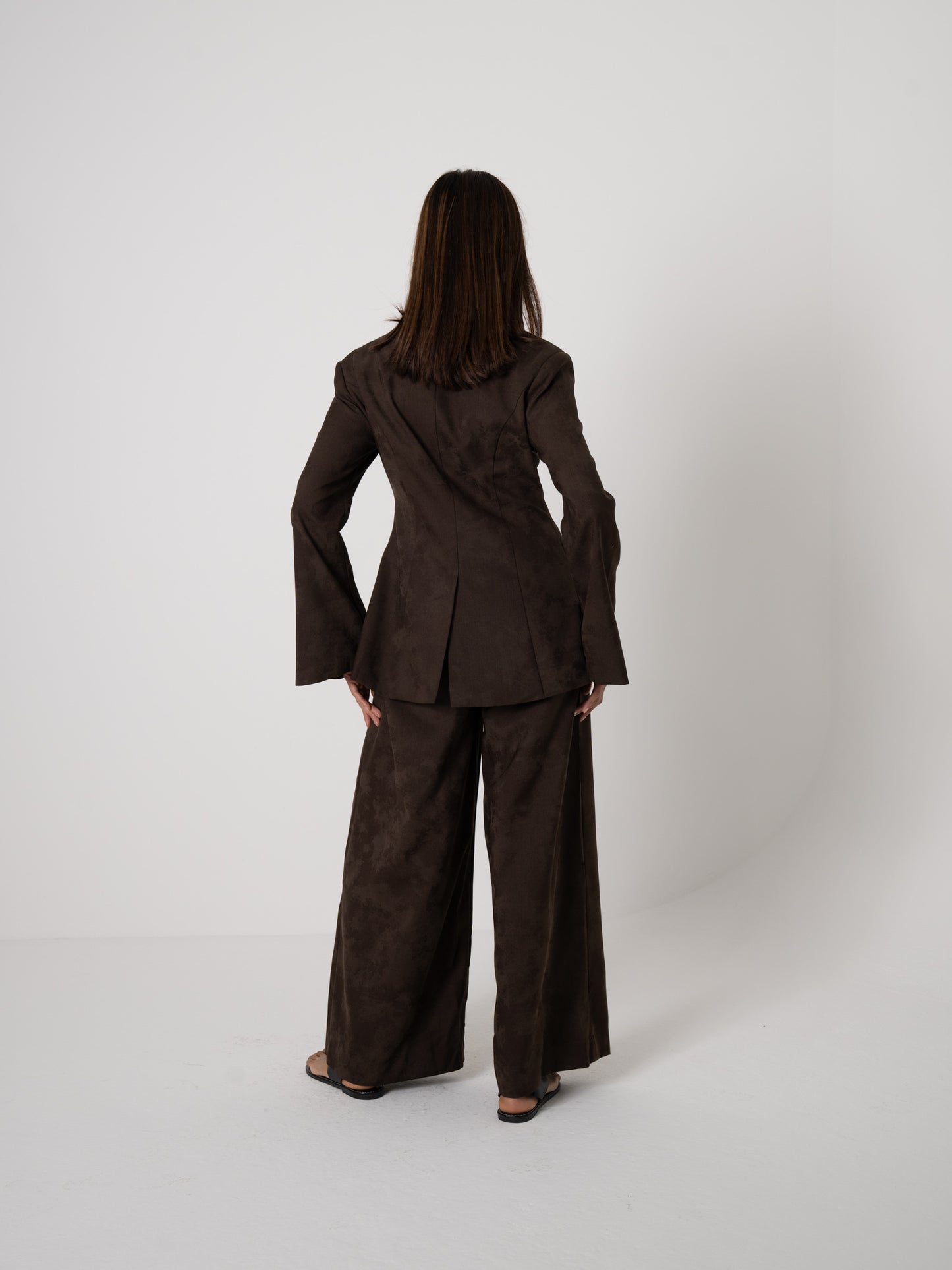 Suede-like Brown Suit Set