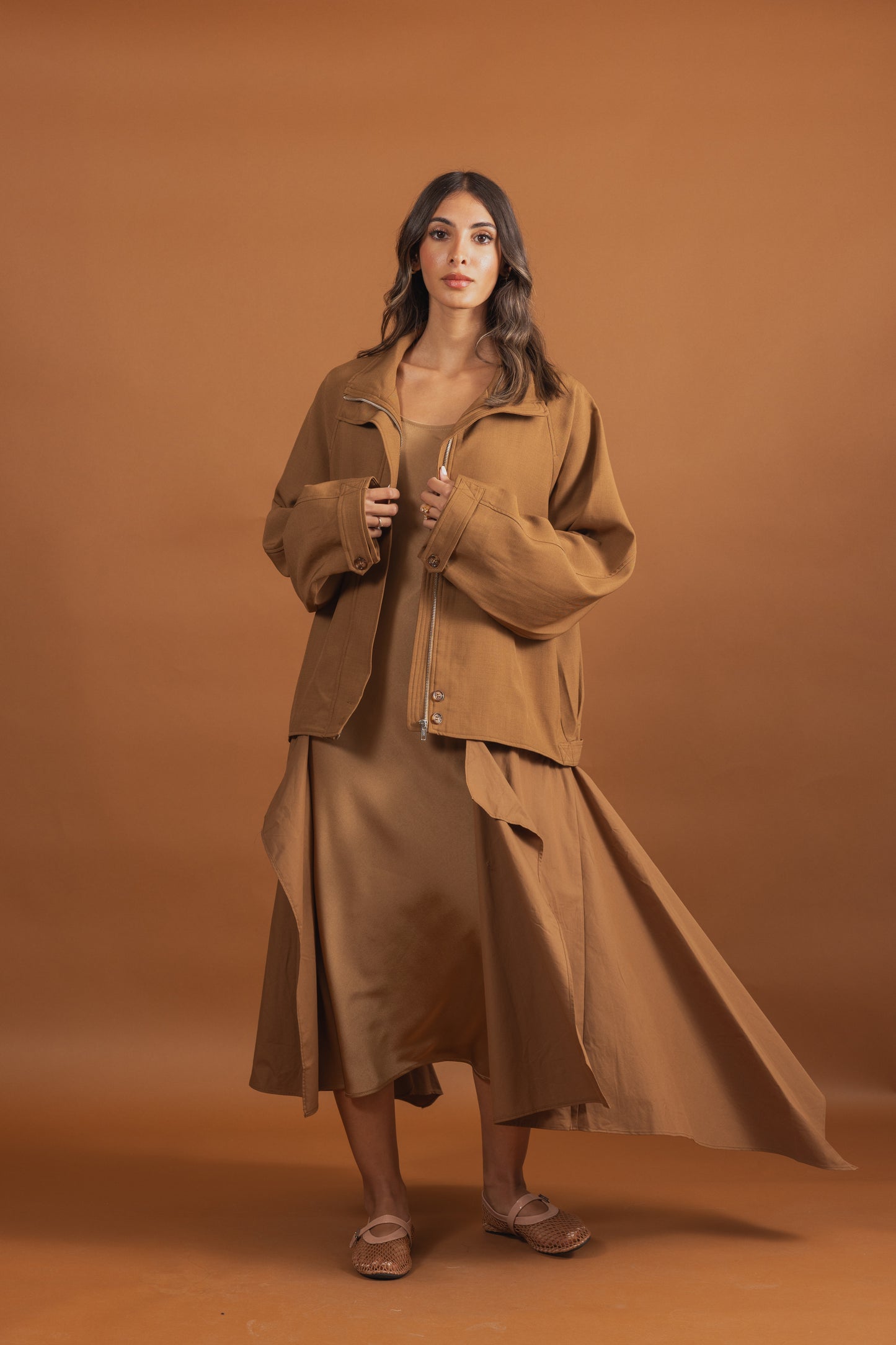 Chestnut Draped Jacket