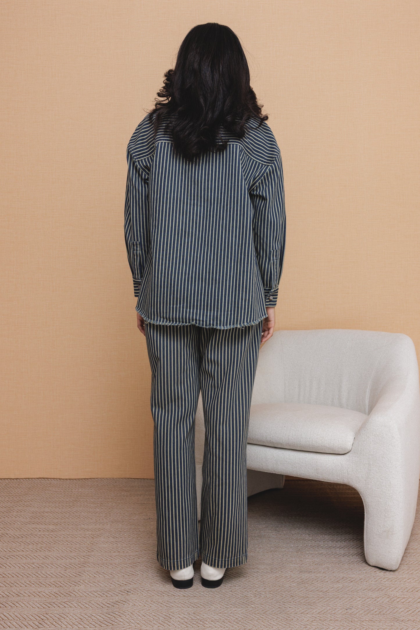 Striped Denim Set