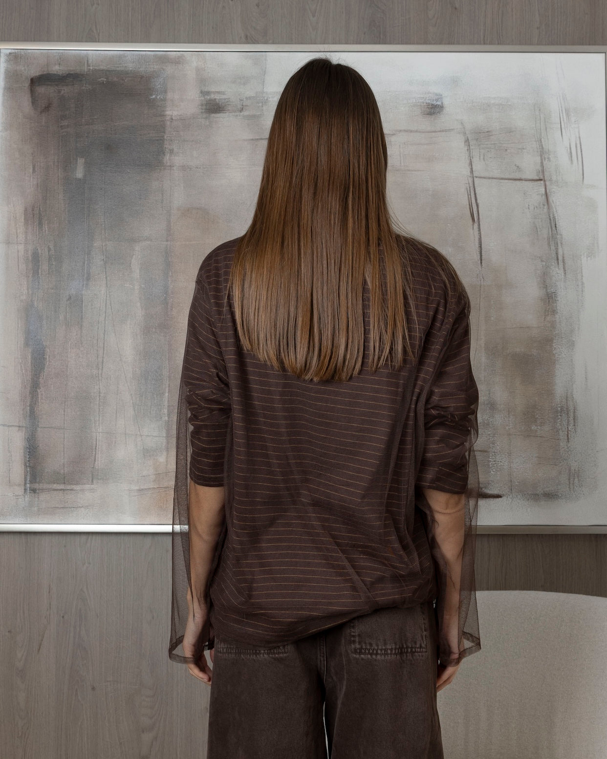 Cotton Shirt with Sheer