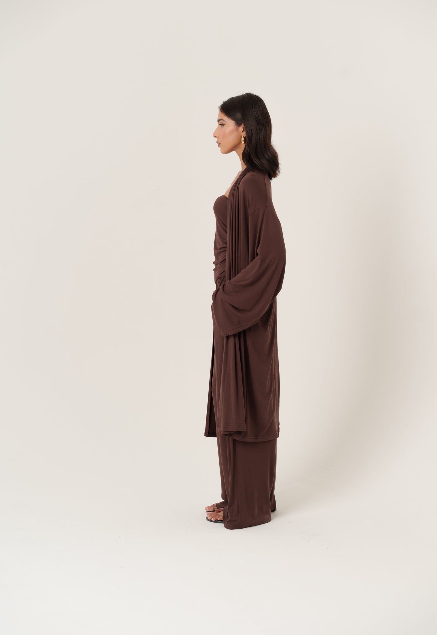 3 Piece Brown Cotton Set