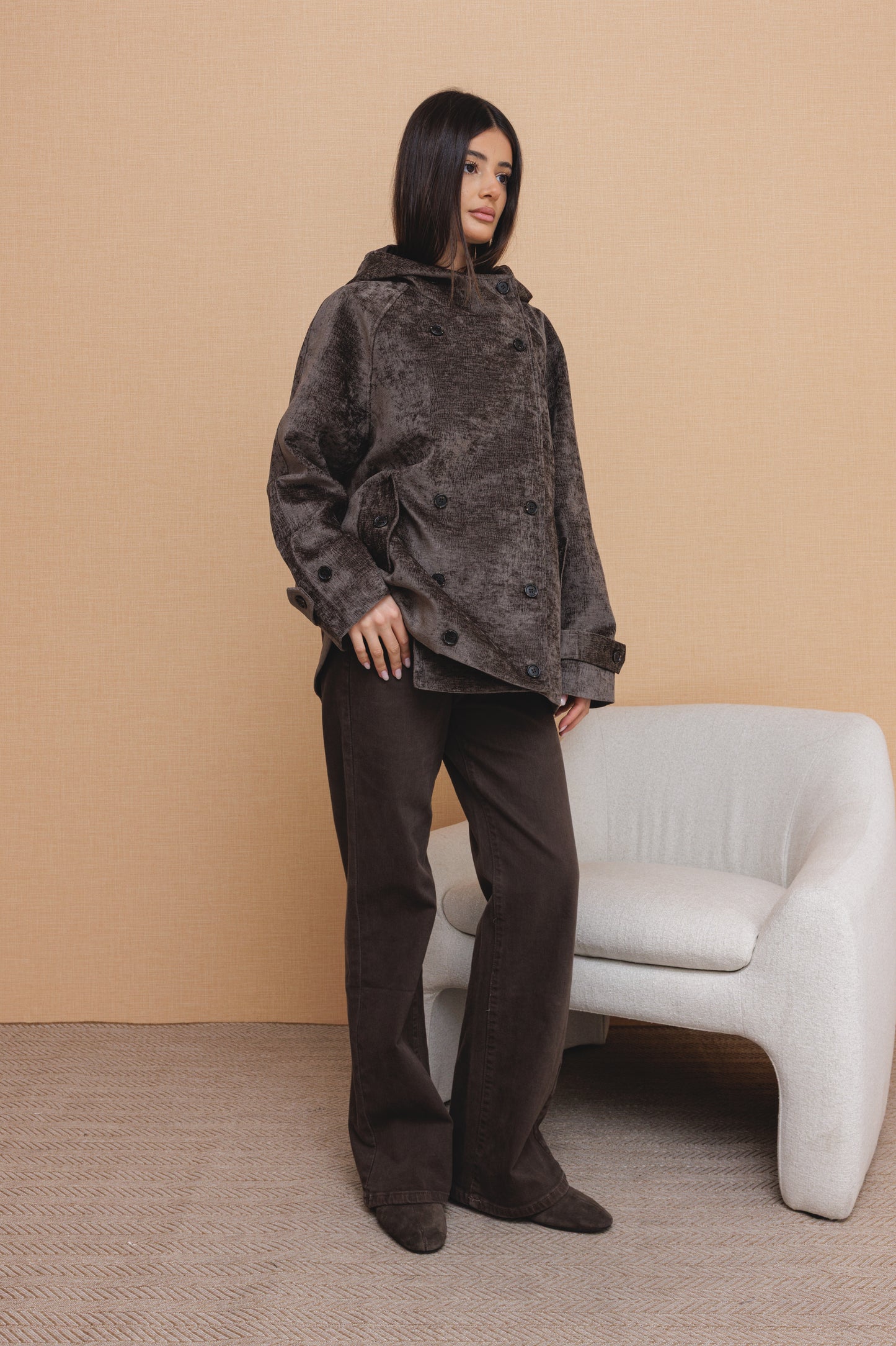Velvet Short Trench Jacket