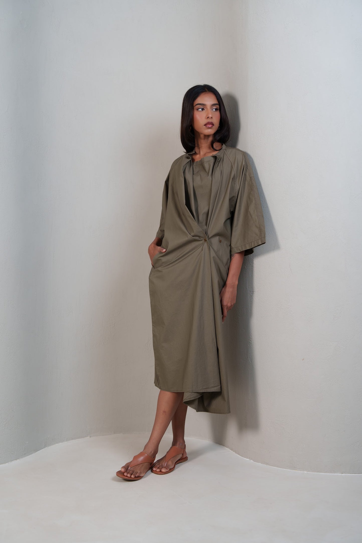 Soft Short Sleeve Midi Dress