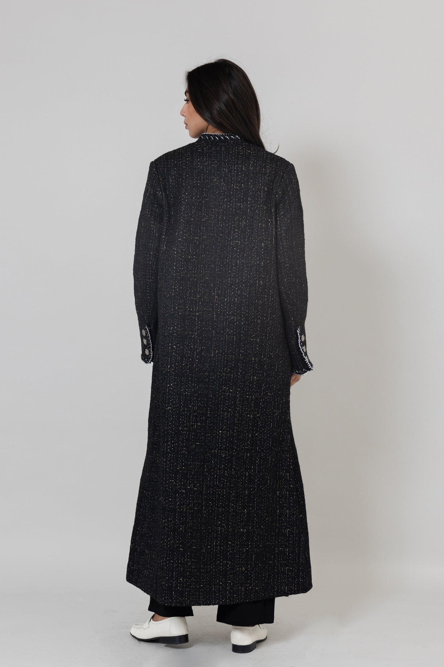 Tweed Black Long Jacket
