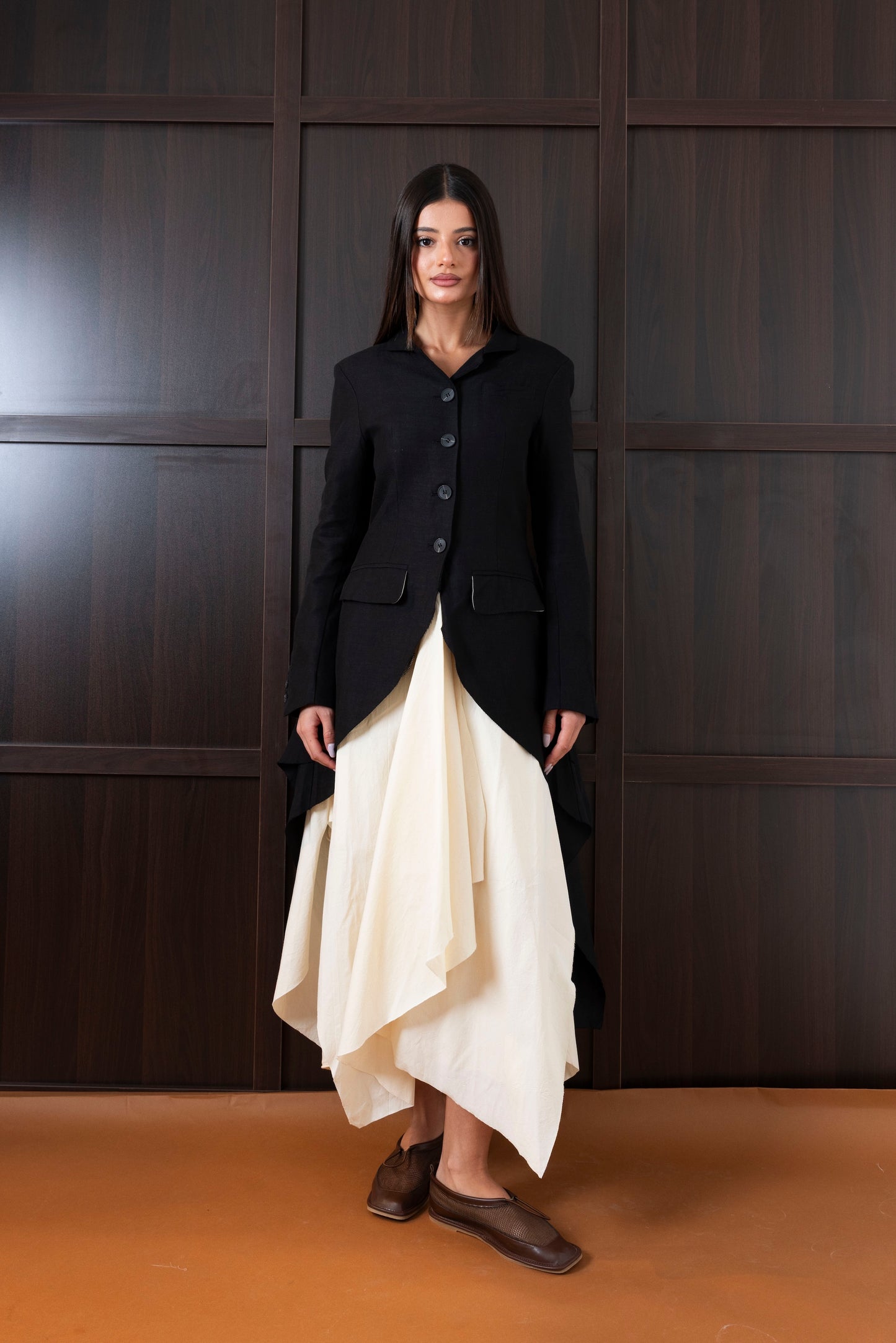 Draped Tailored Blazer