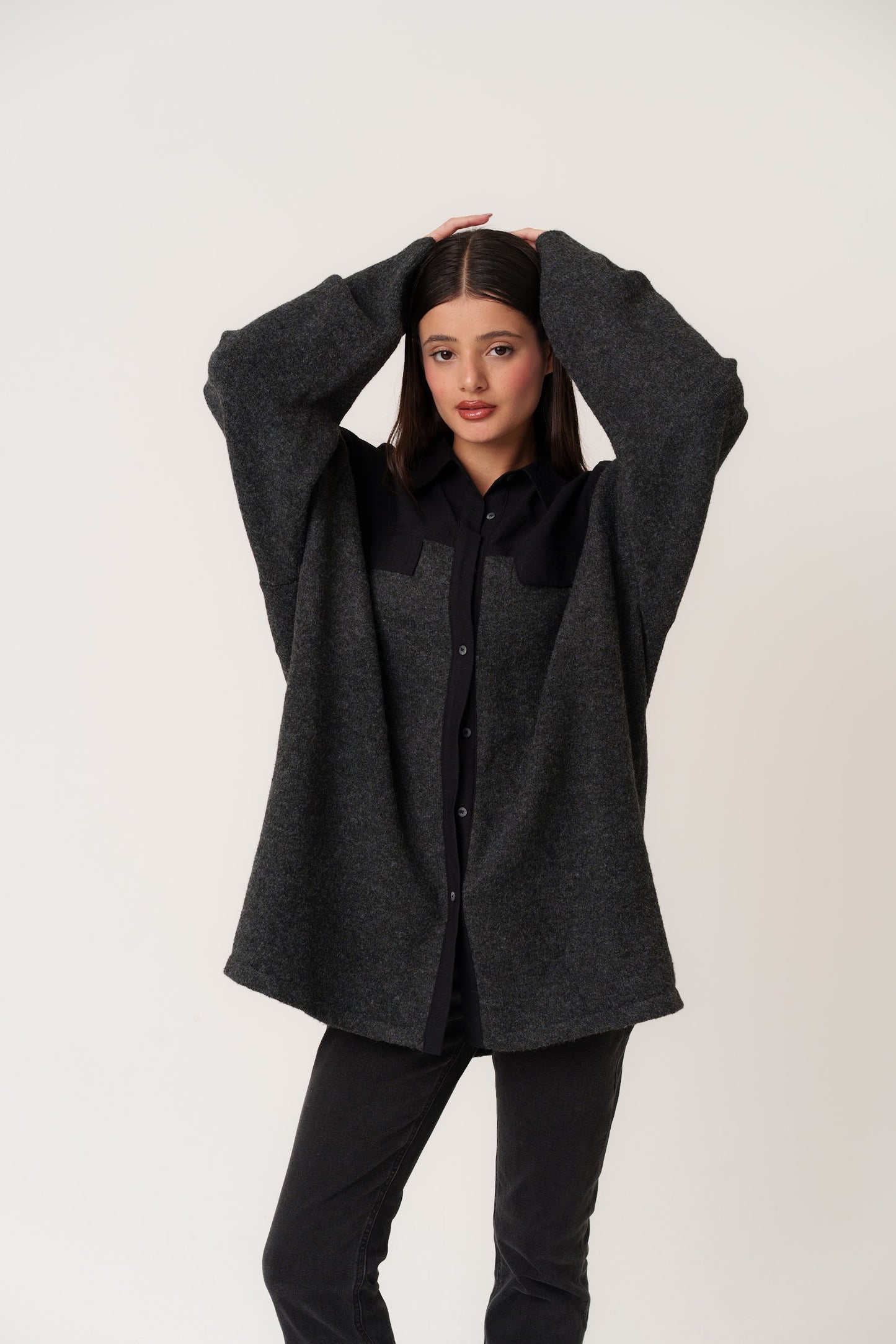 Grey Wool X Black Shirt