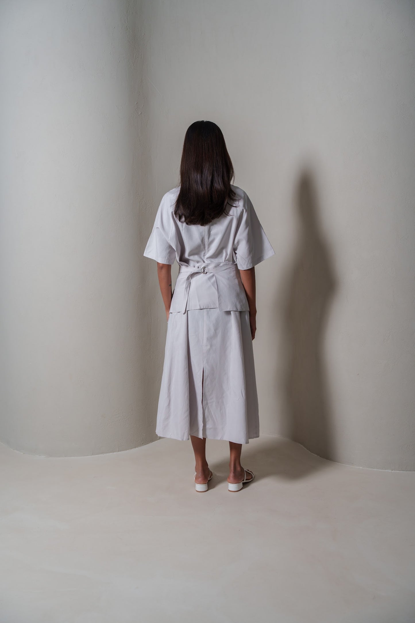 Modern Grey Belted Dress