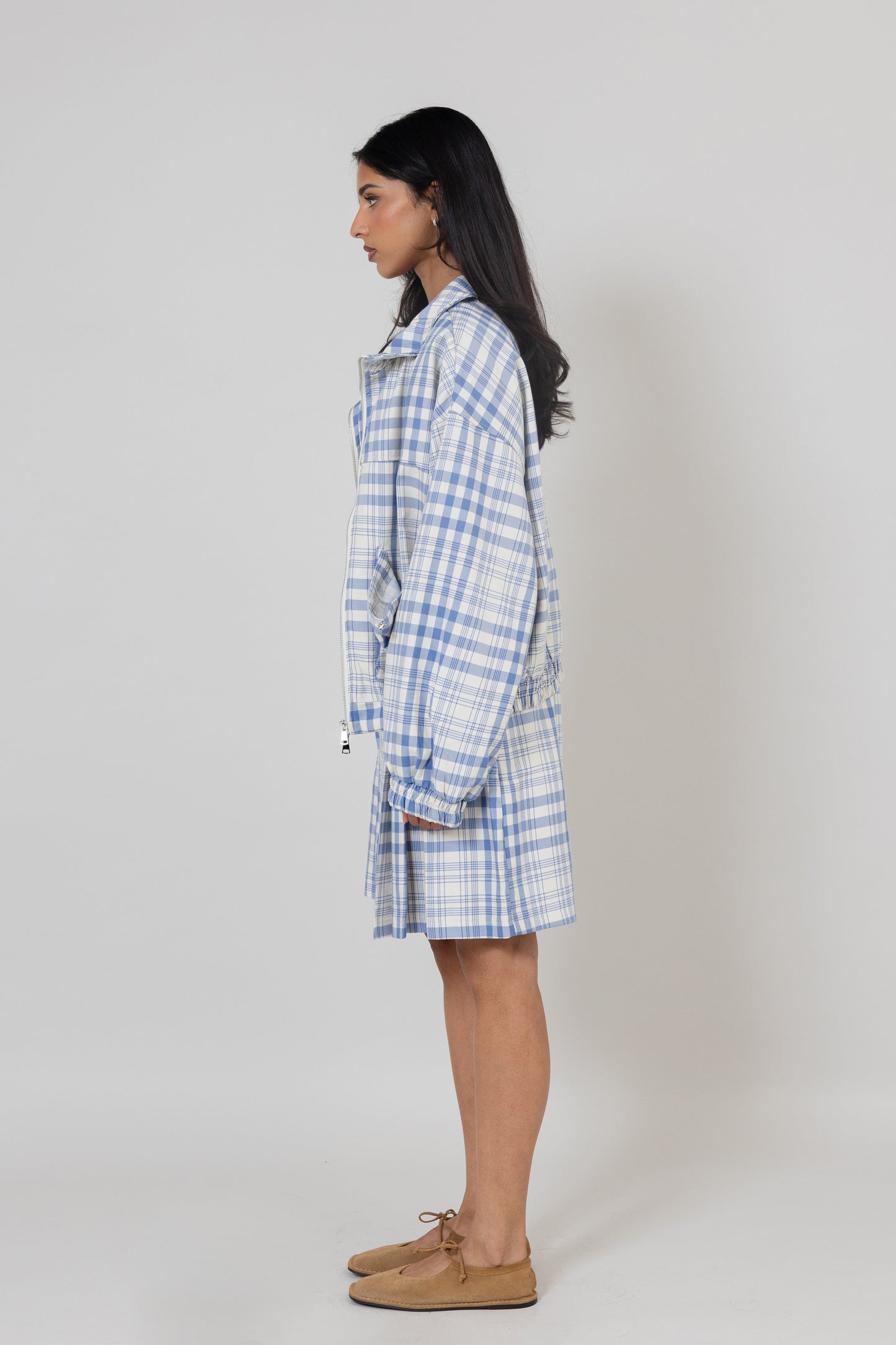 Blue Plaid Skort Set