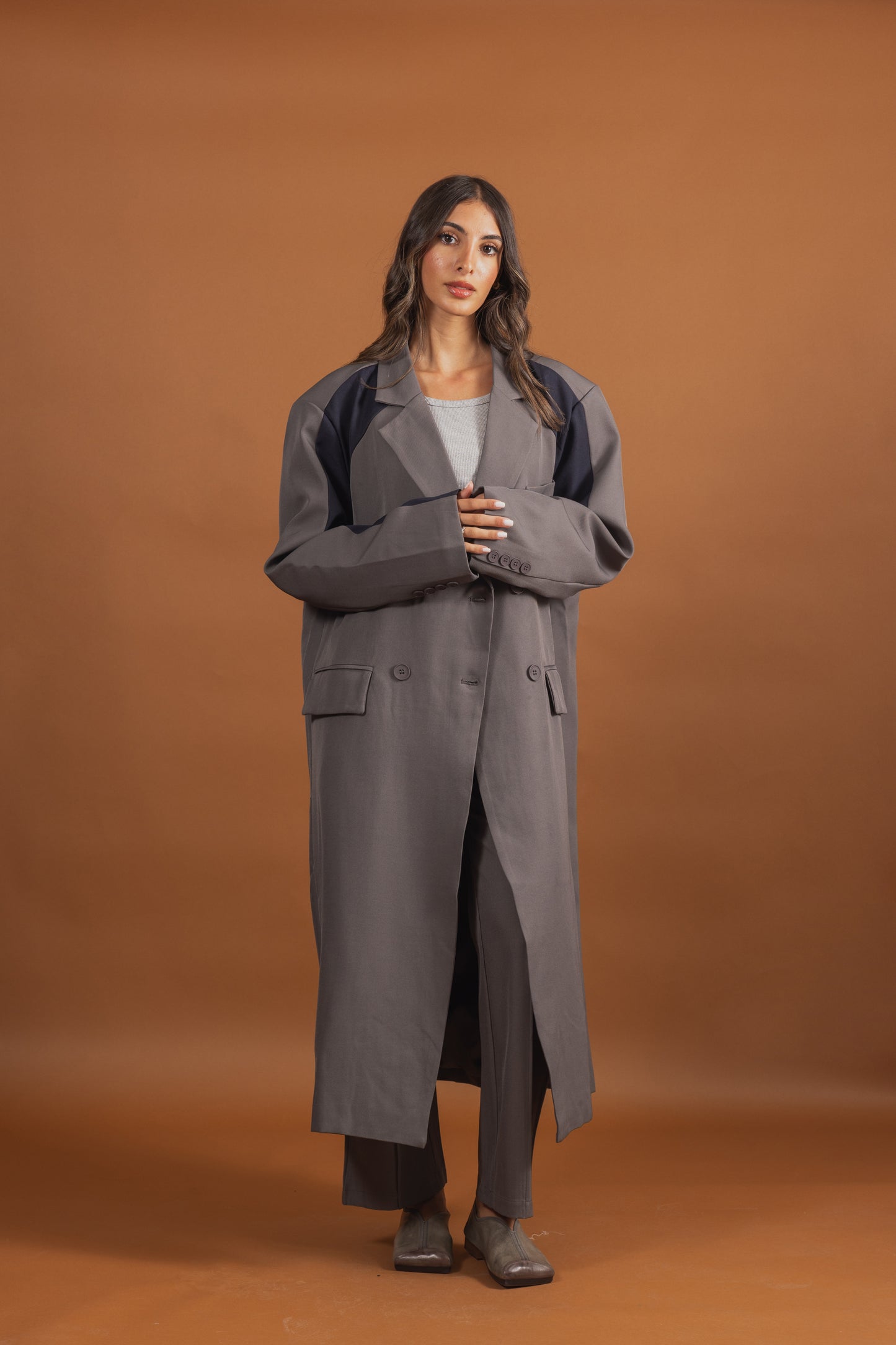 Long Blazer Bicolor Set