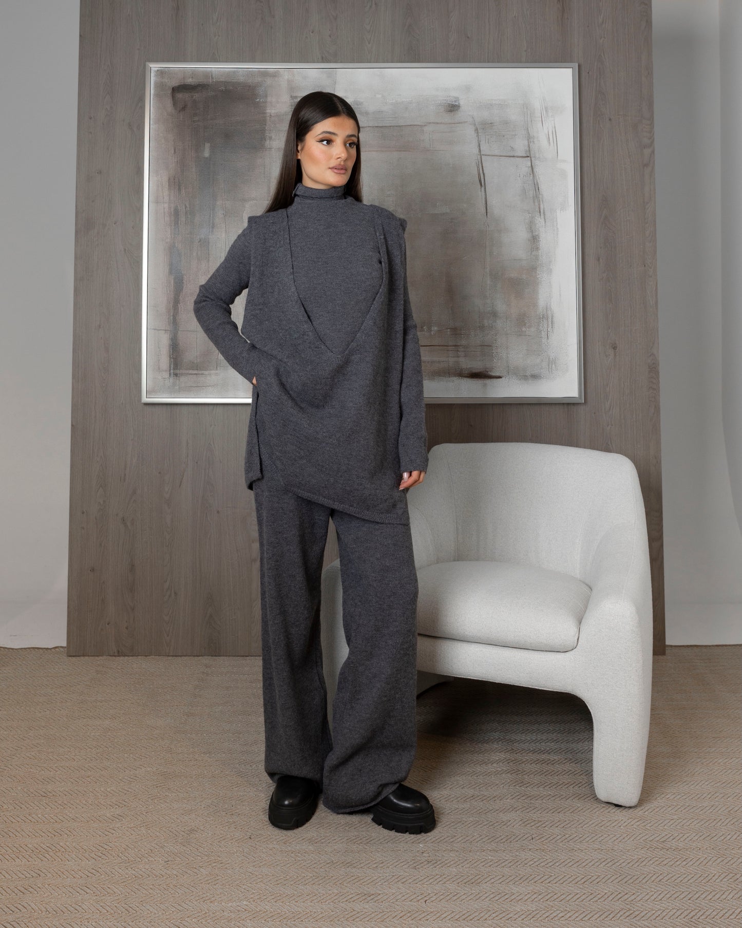 3 Piece Knit Set (Pants, Long Sleeve Top, & Sleeveless Top)