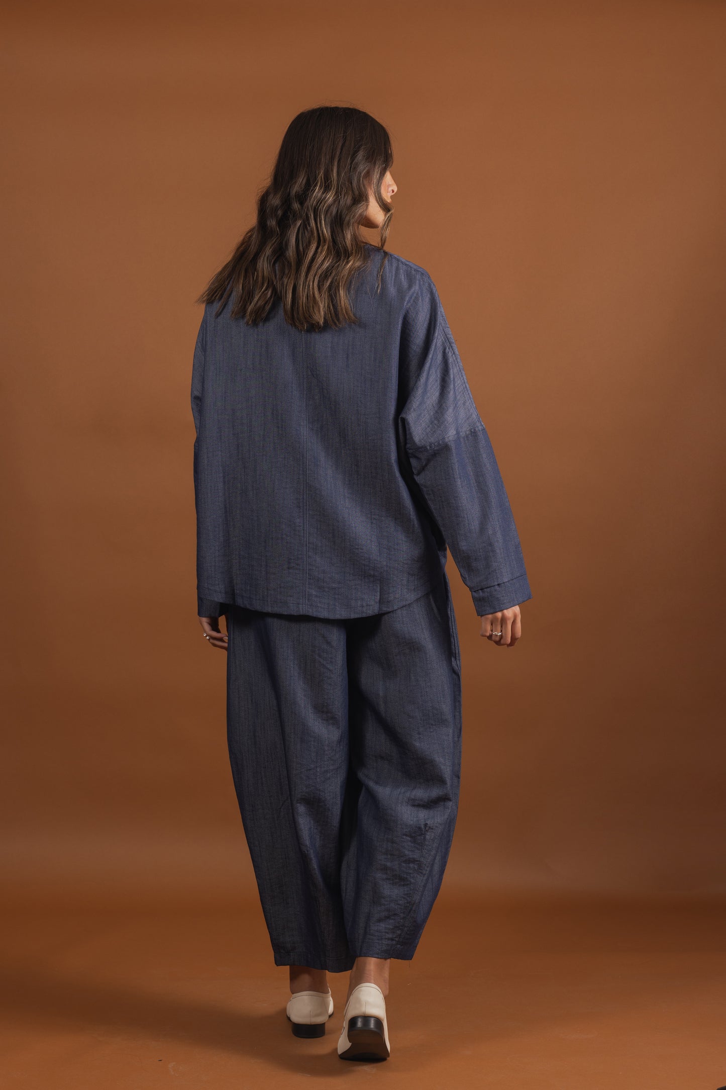 Light Denim Balloon Pants Set