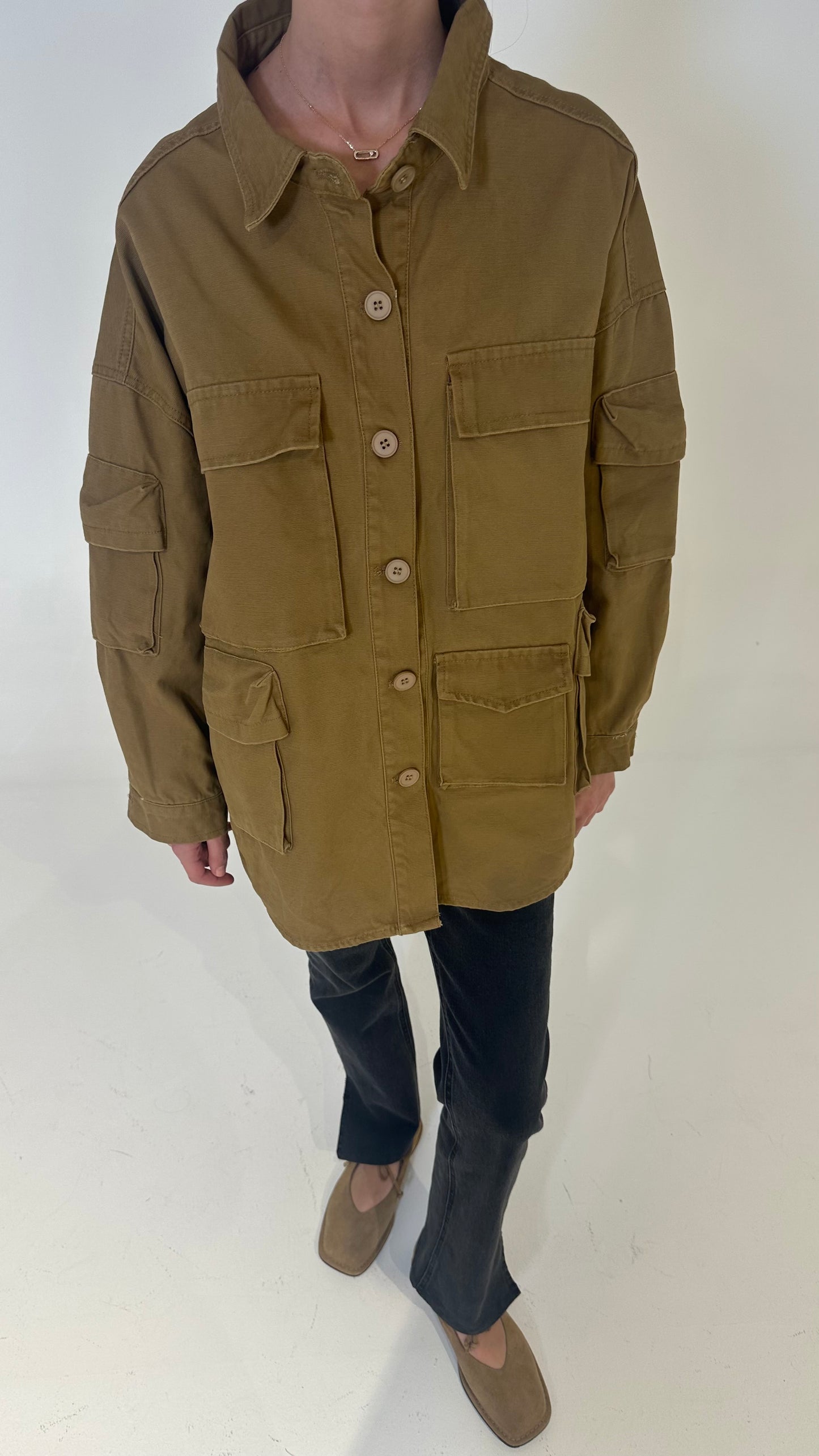 Denim Camel Cargo Shirt