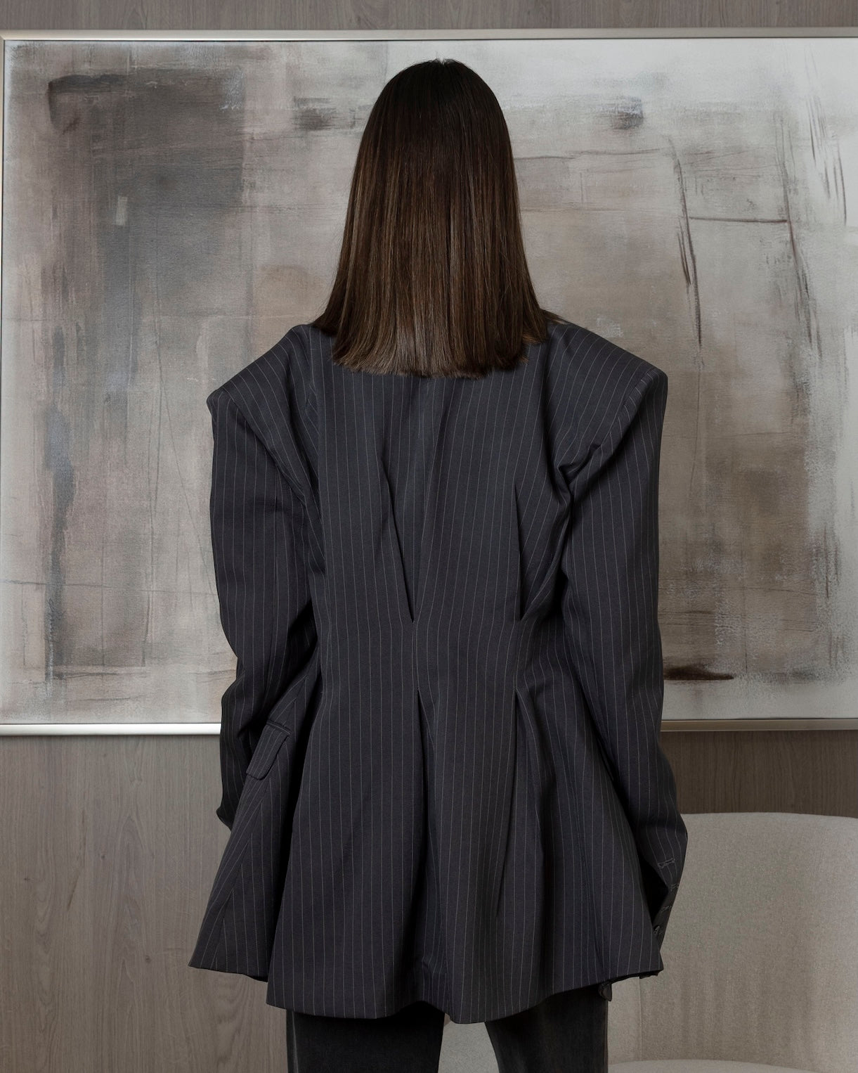 Oversized Striped Suit Jacket