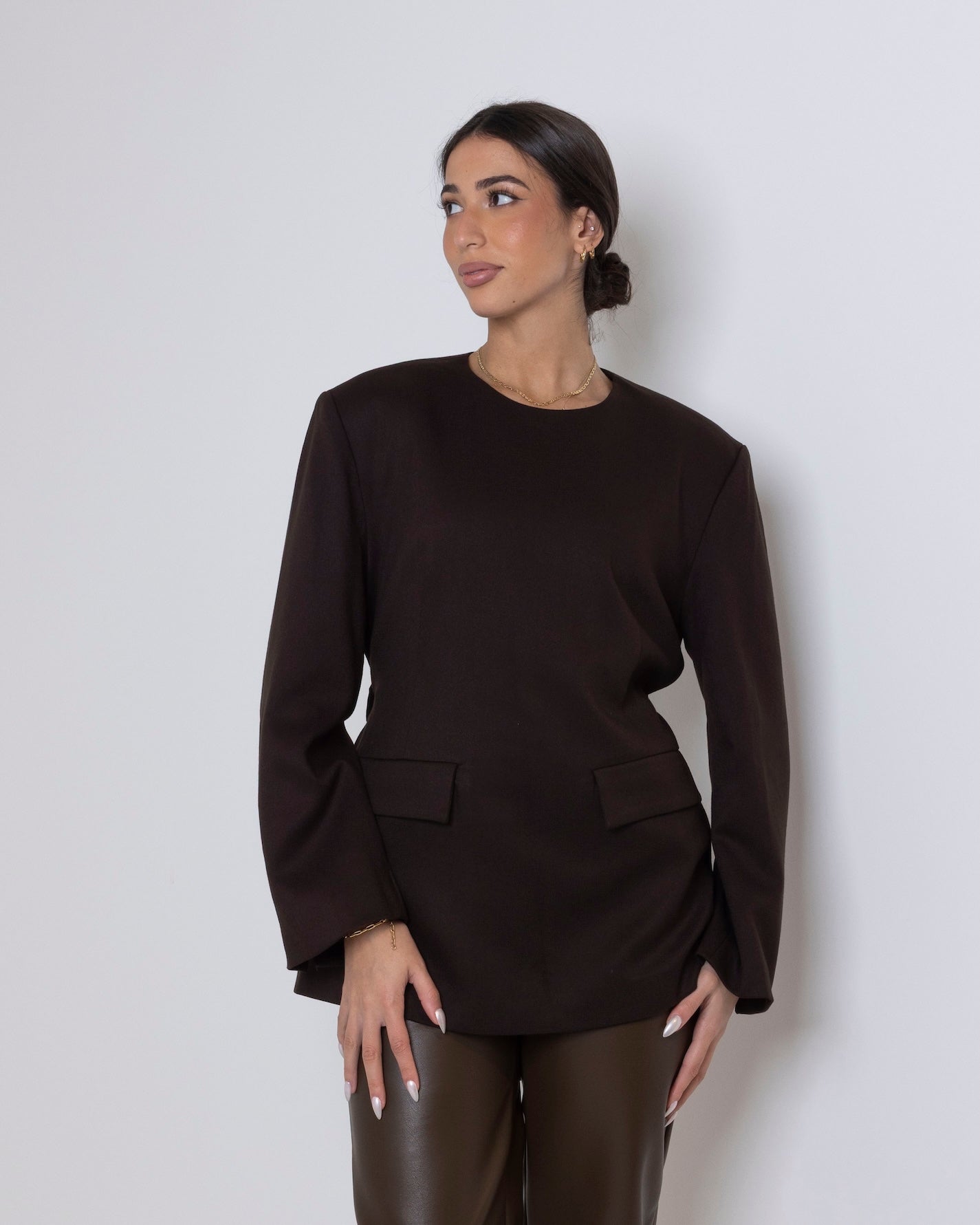 Top with Pockets in Coffee