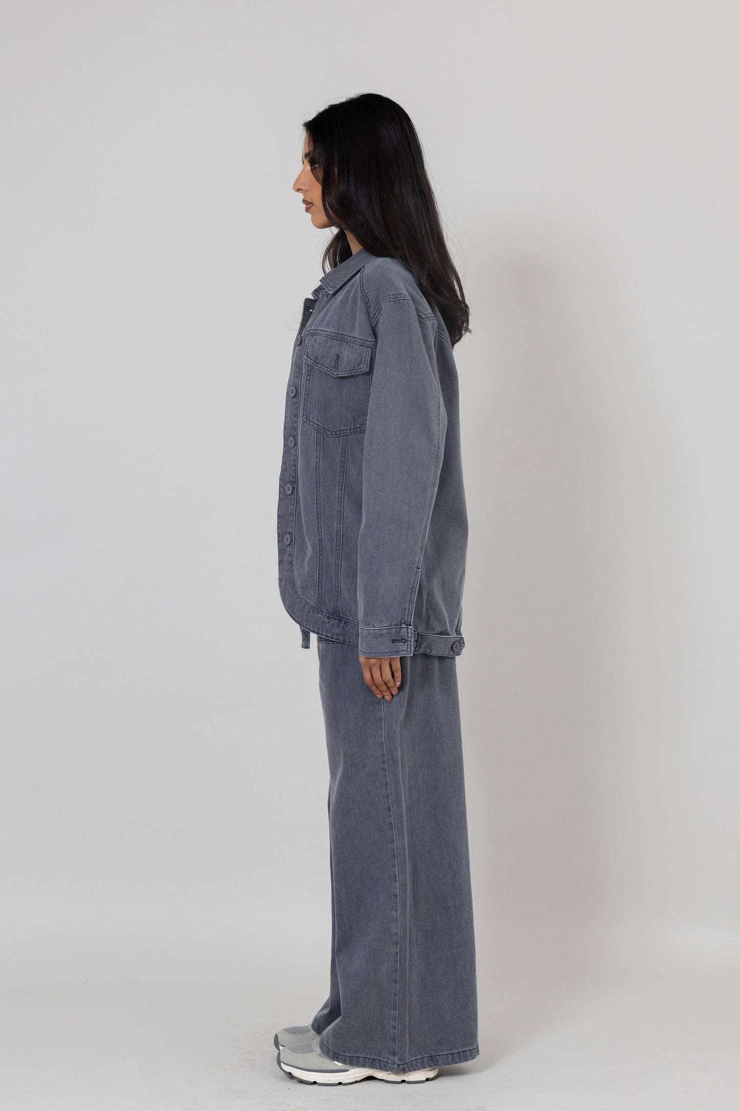 Grey Washed Denim Set
