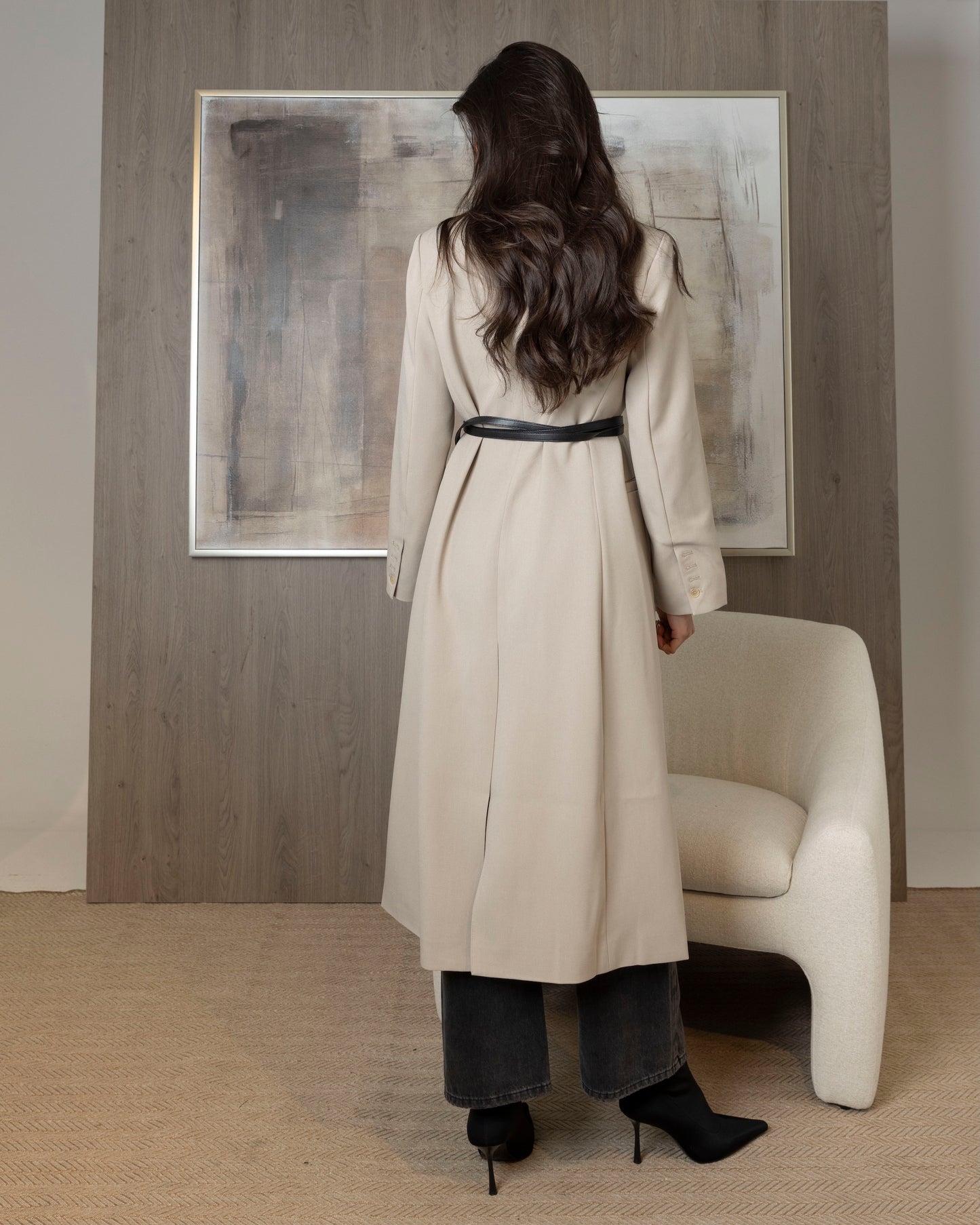 Collarless Jackets with Belt