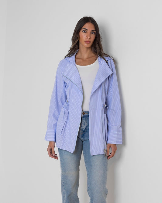 Gartered Blue Striped Jacket