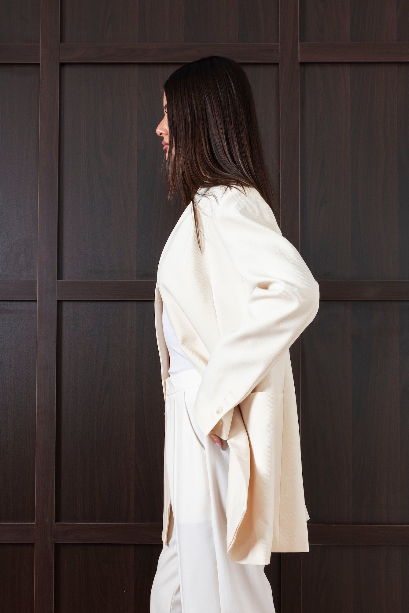 Ivory Wrap Blazer