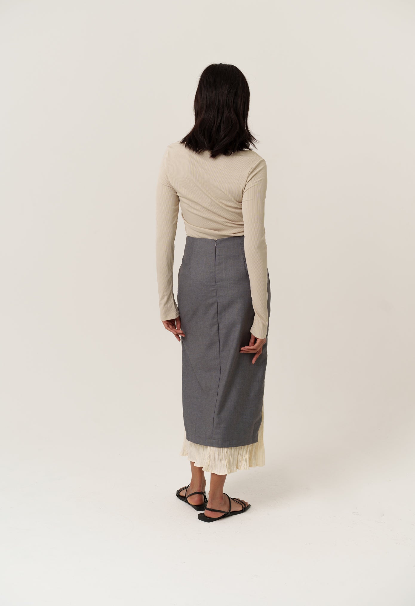 Grey Skirt with Pleats