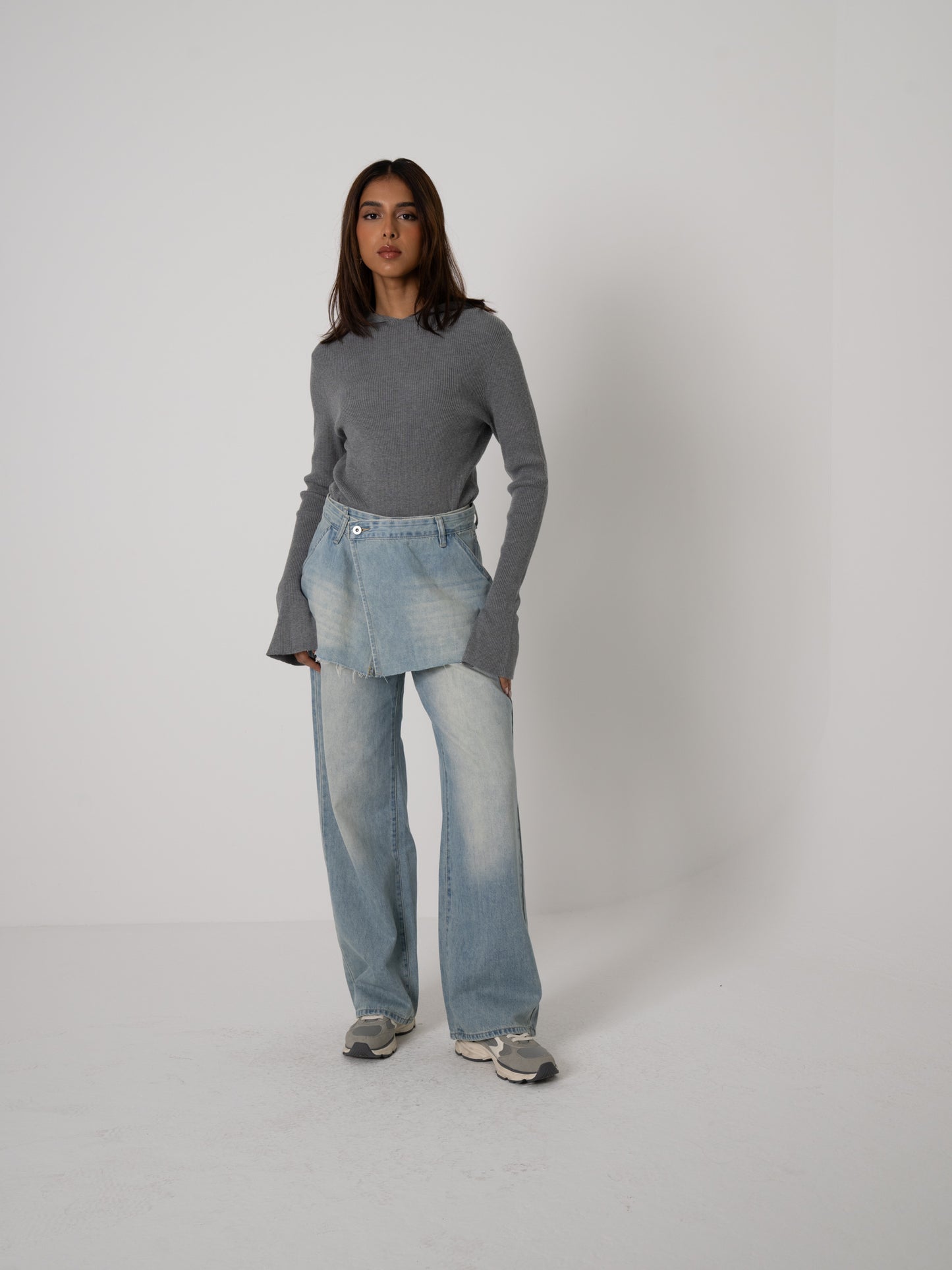 Blue Denim with Attached Skirt