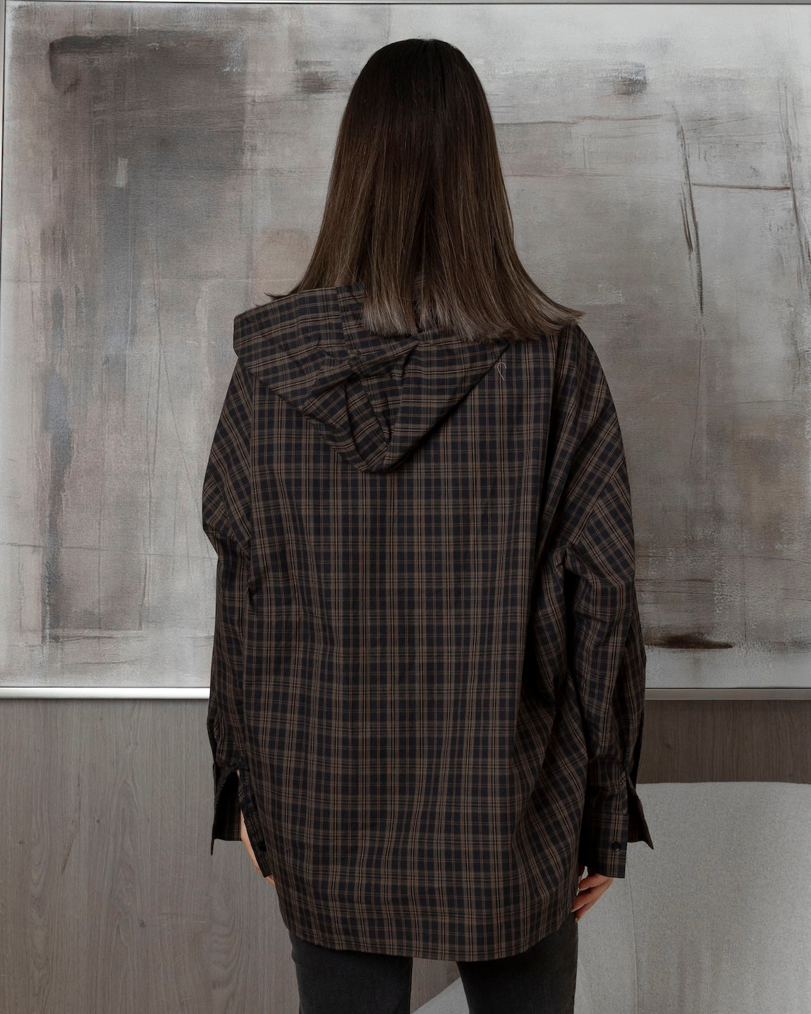 Plaid Light Hooded Shirt