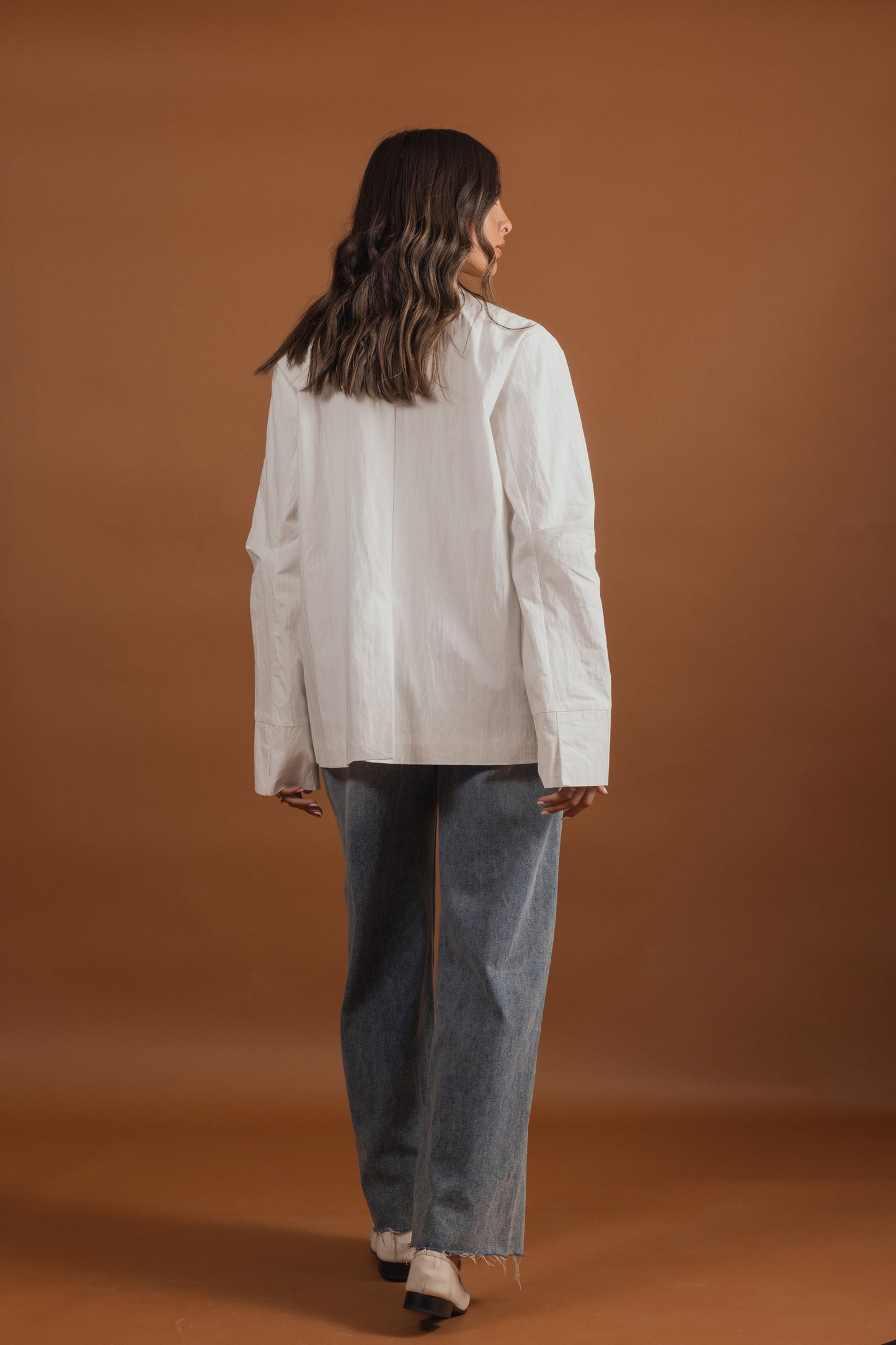 White Cargo Shirt Jacket