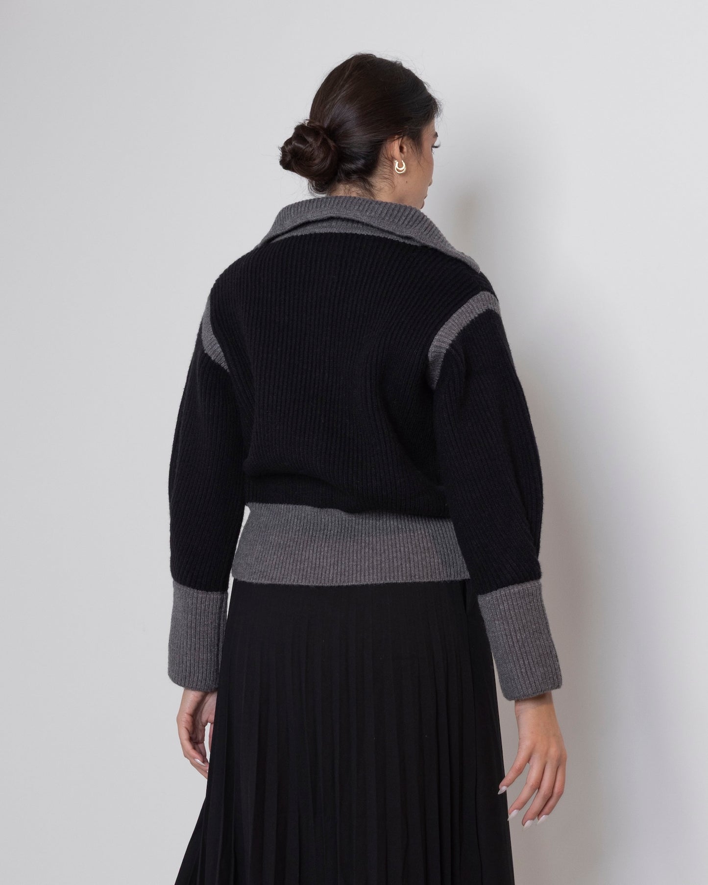 Grey & Black Knit Jacket