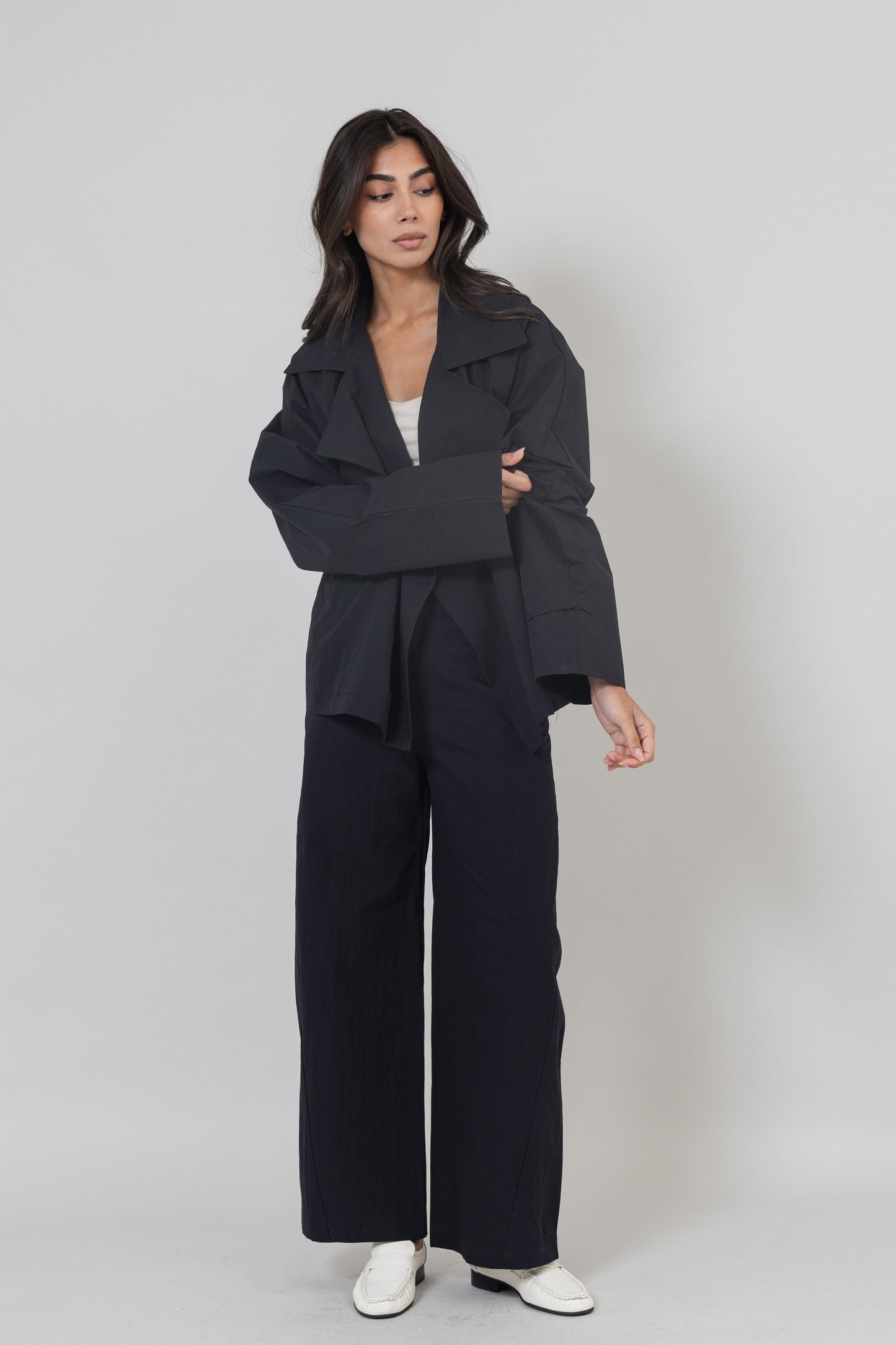 Black Short-Trench Set