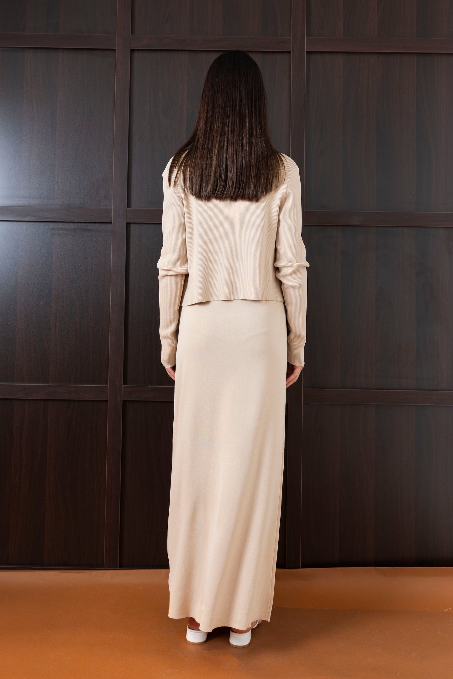 Ribbed Maxi Dress & Short Cardigan