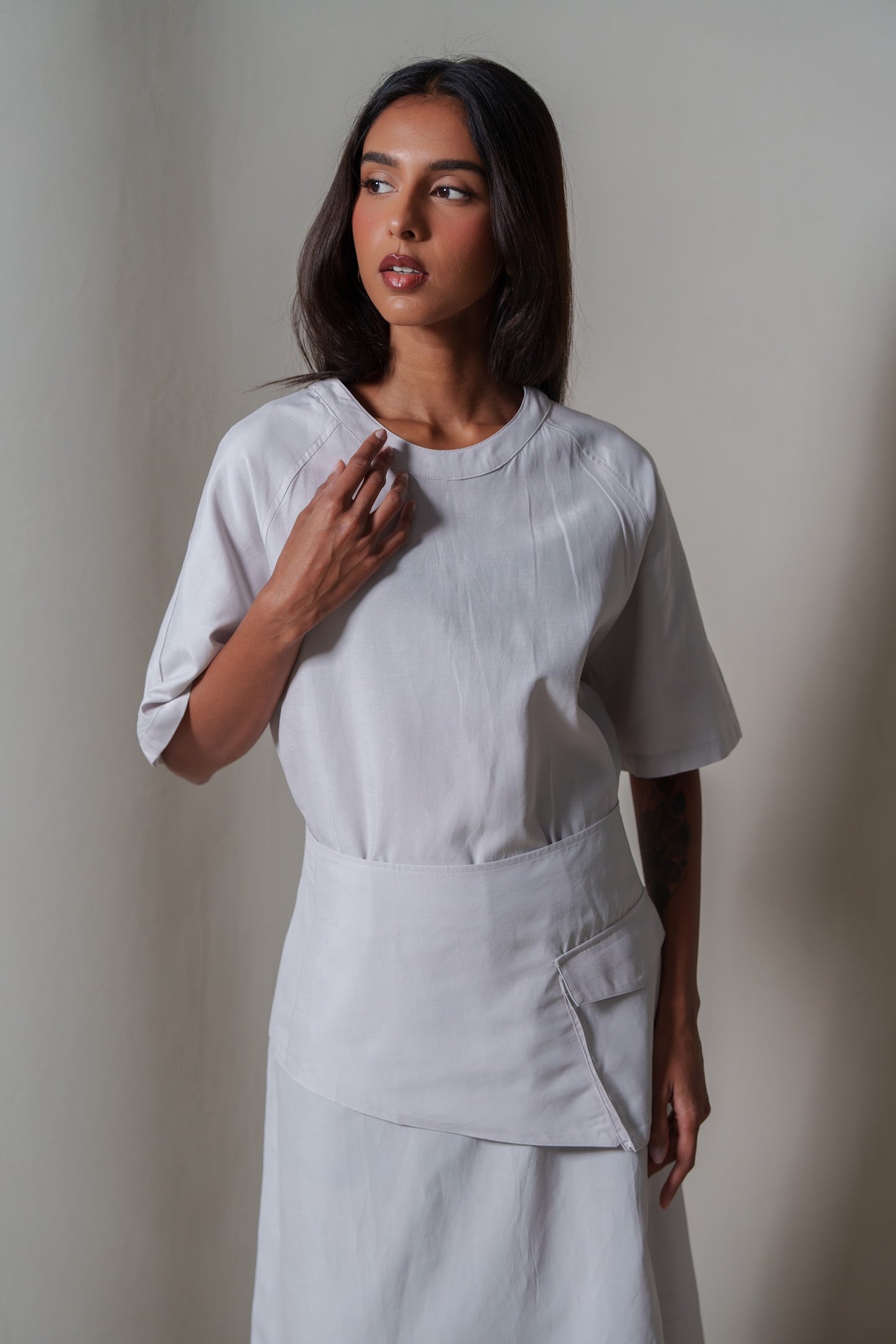 Modern Grey Belted Dress