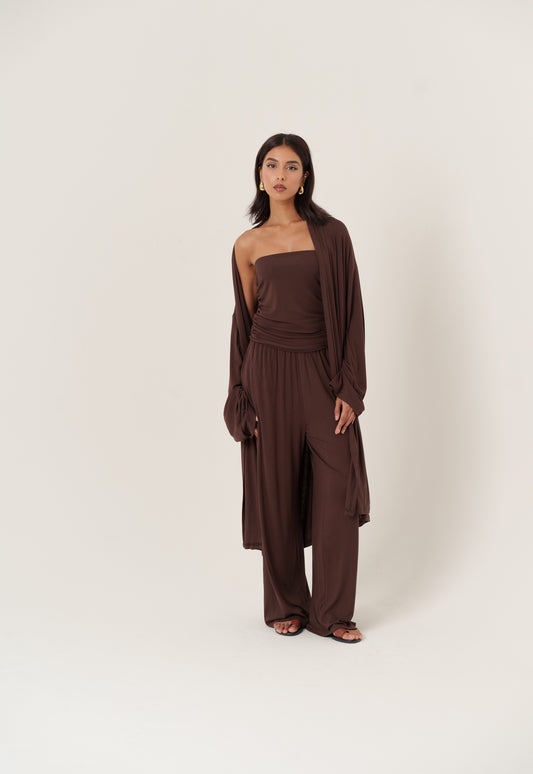 3 Piece Brown Cotton Set