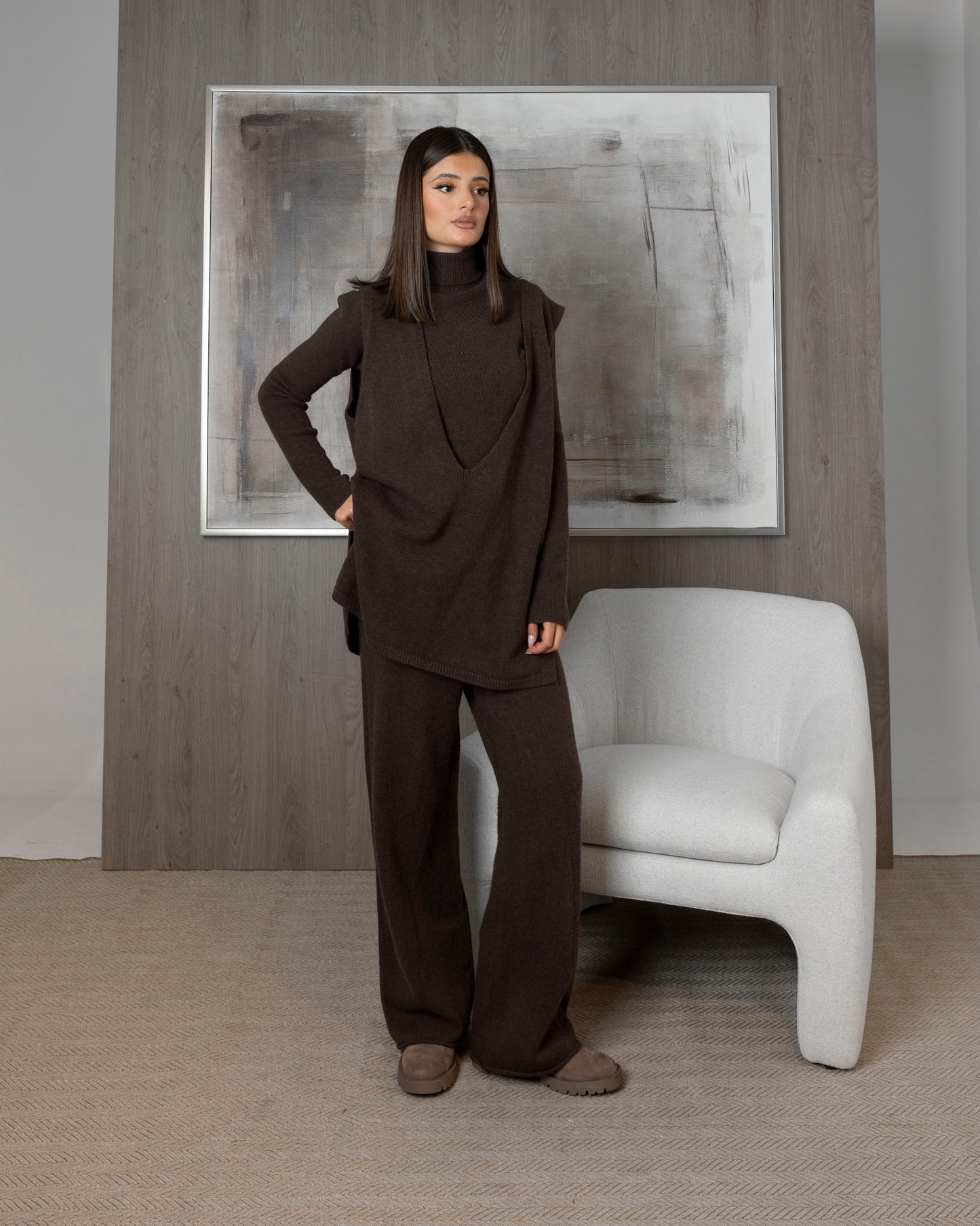 3 Piece Knit Set (Pants, Long Sleeve Top, & Sleeveless Top)