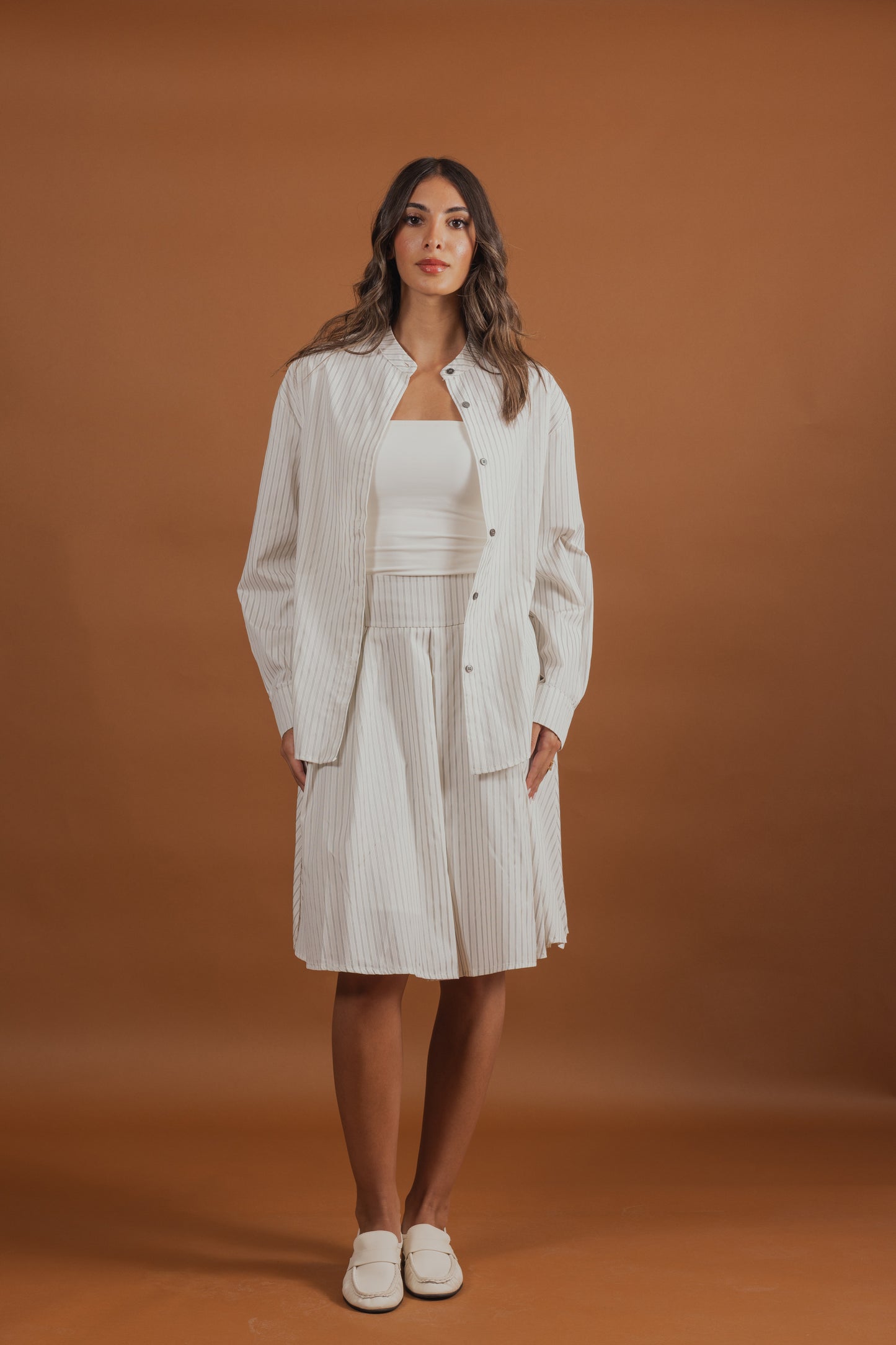 Striped Skirt & Shirt Set (2 colors)