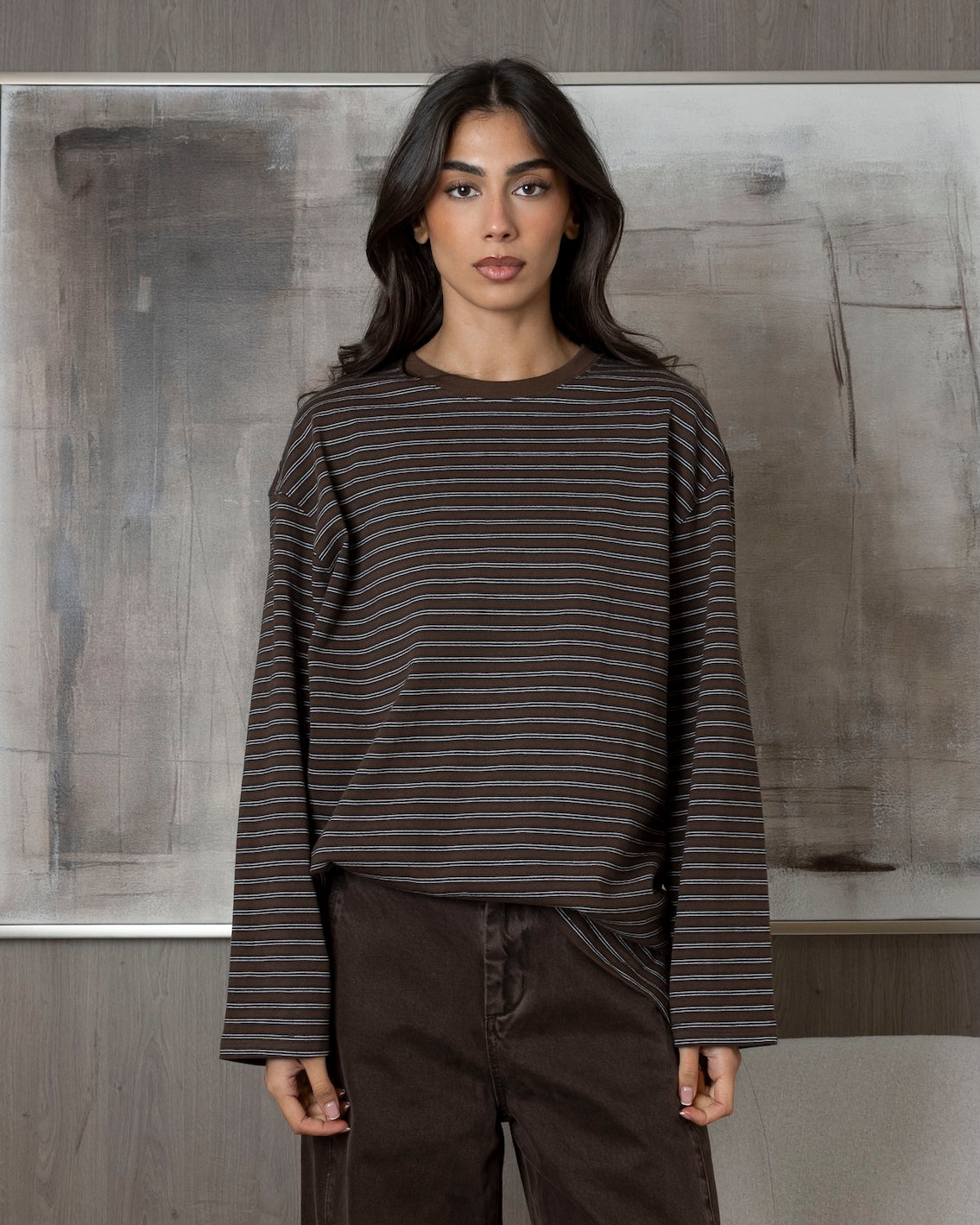 Brown Striped Top