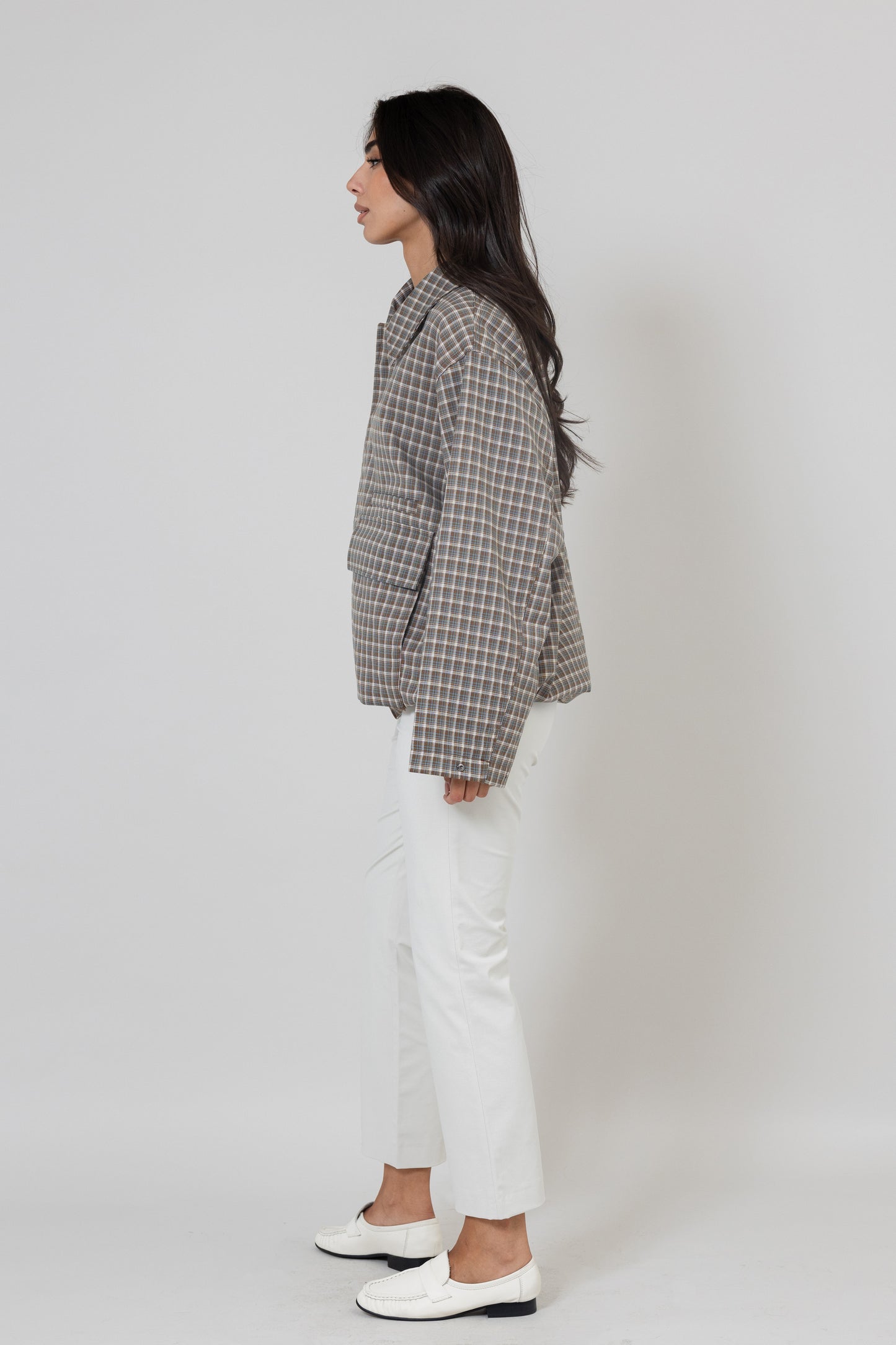 Plaid Jacket with Pockets
