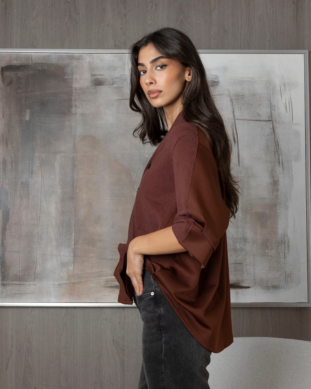 Maroon Knit X Cotton Top