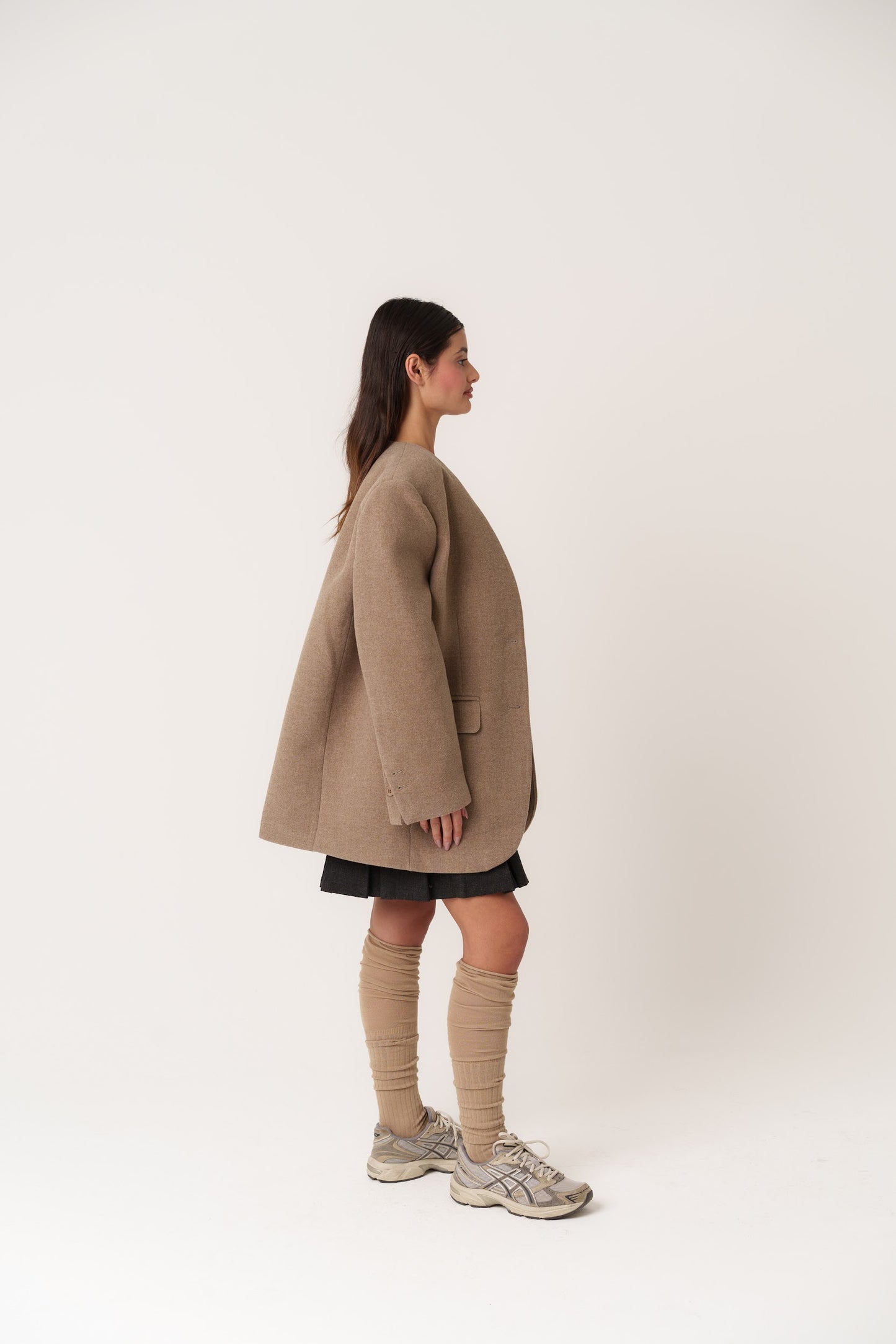 Oversized Wool Beige Jacket