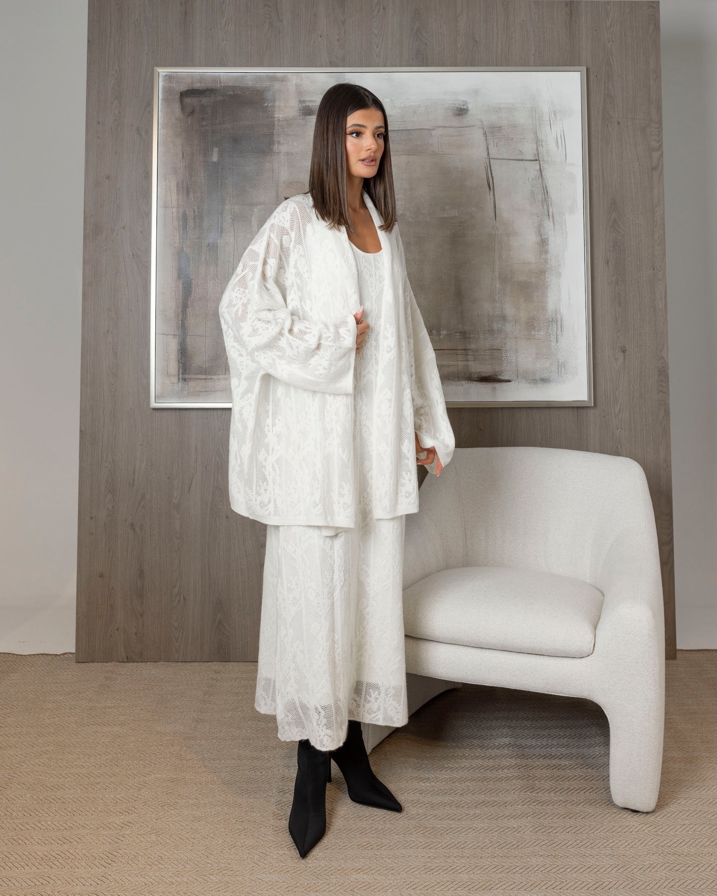 Wool Floral Dress & Jacket Set