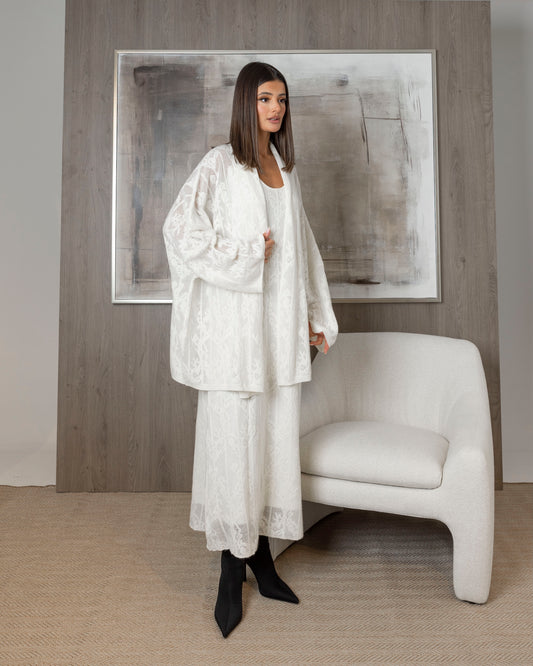 Wool Floral Dress & Jacket Set