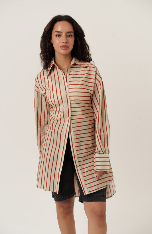 Striped Shirt with Belt