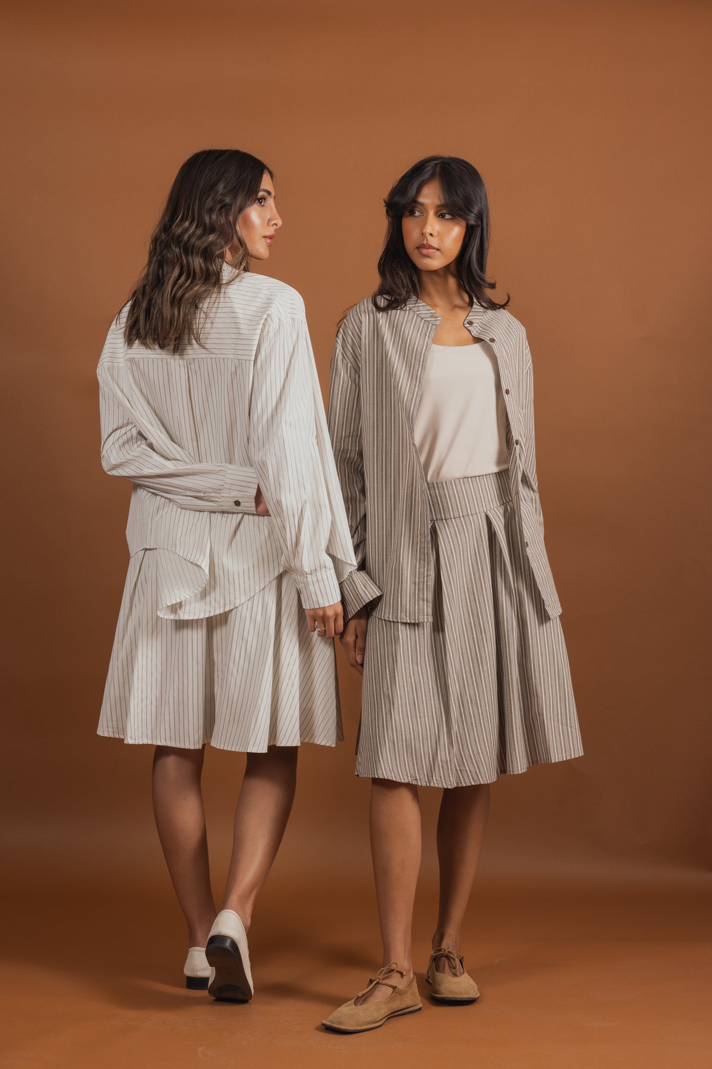 Striped Skirt & Shirt Set (2 colors)