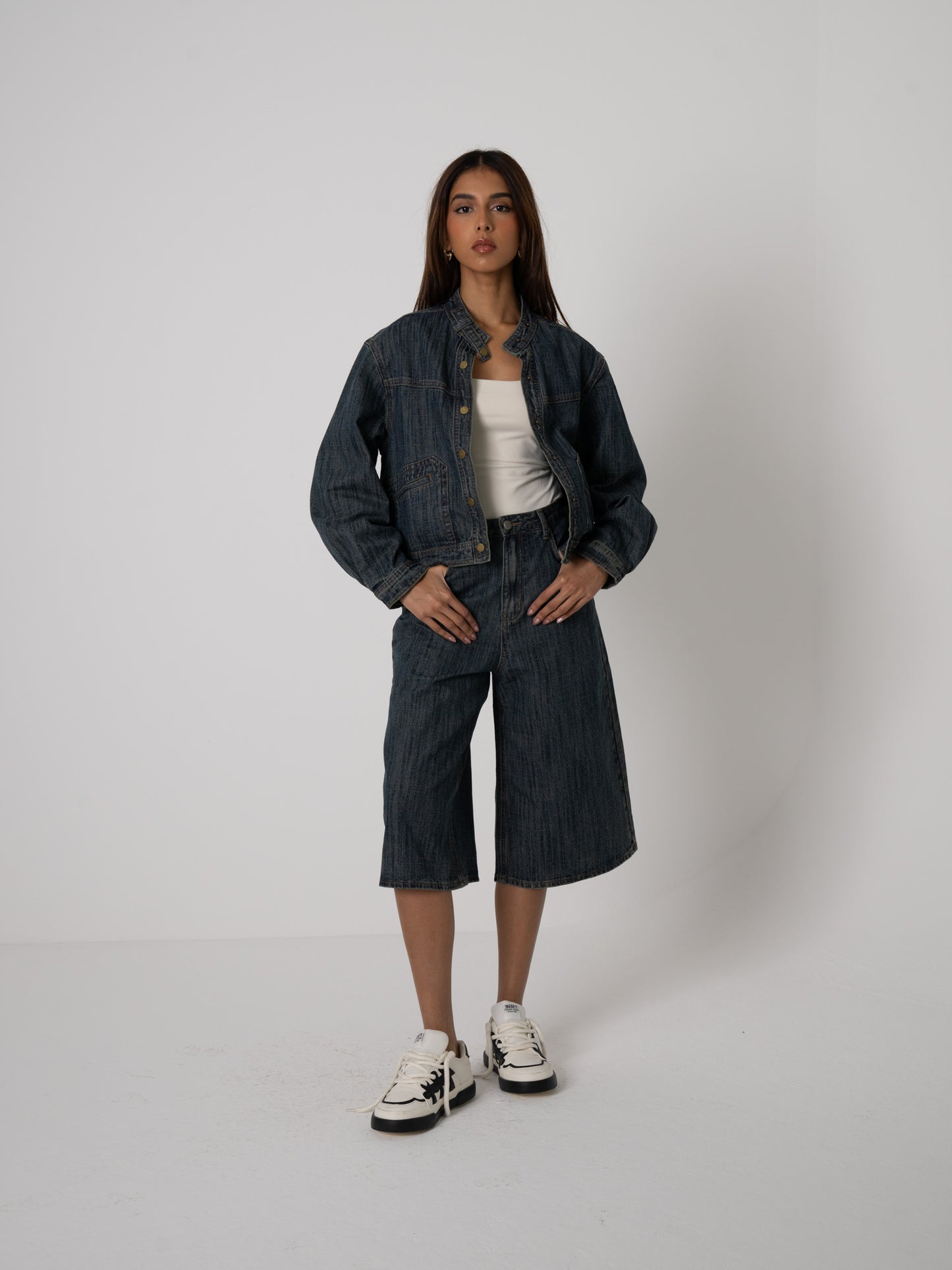 Dark Denim Bermuda Set