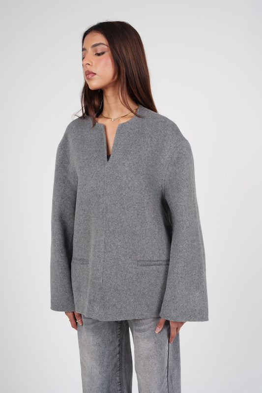 Grey Wool Top