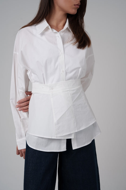 Poplin Shirt with Skirt Belt