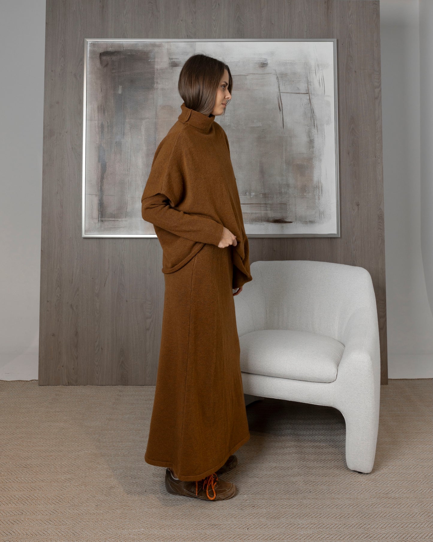 3 Piece Knit Set (Skirt, Long Sleeve Top, & Flowy Top)