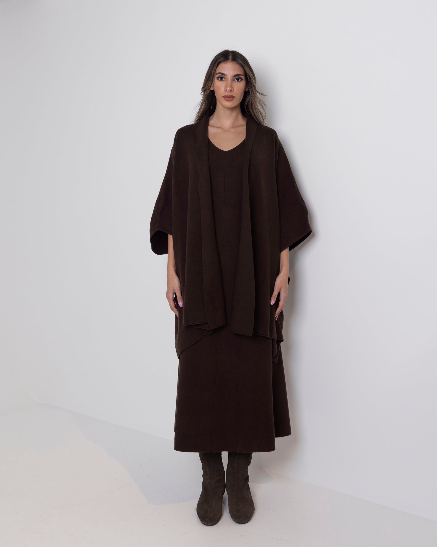 Knit Dress Set with Flowy Cardigan