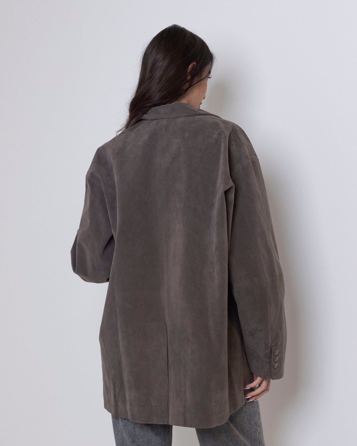 Suede Grey Collared Jacket