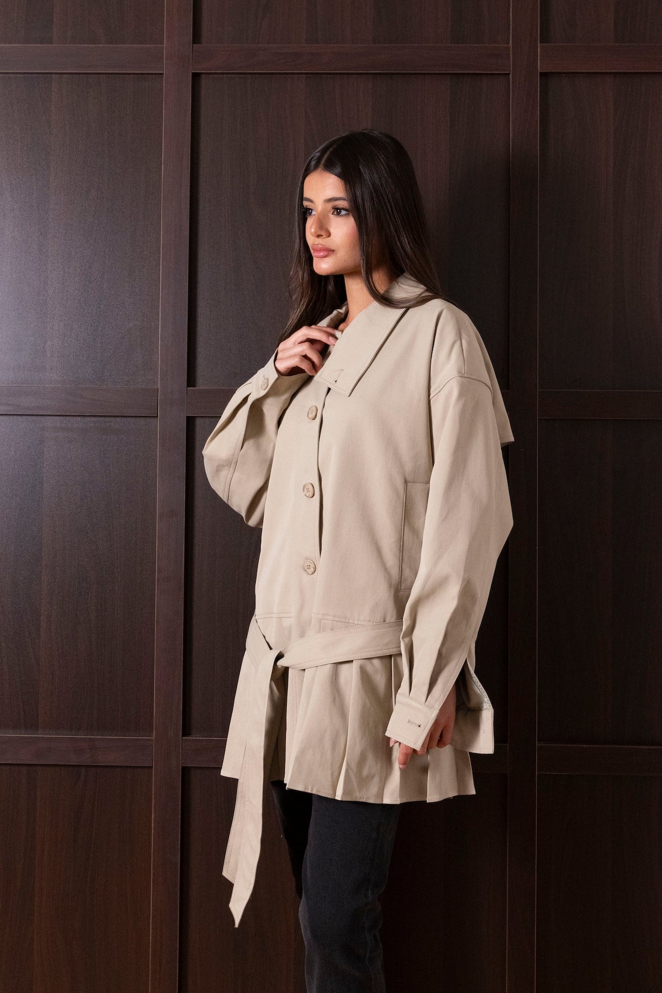Jacket with Bottom Pleats
