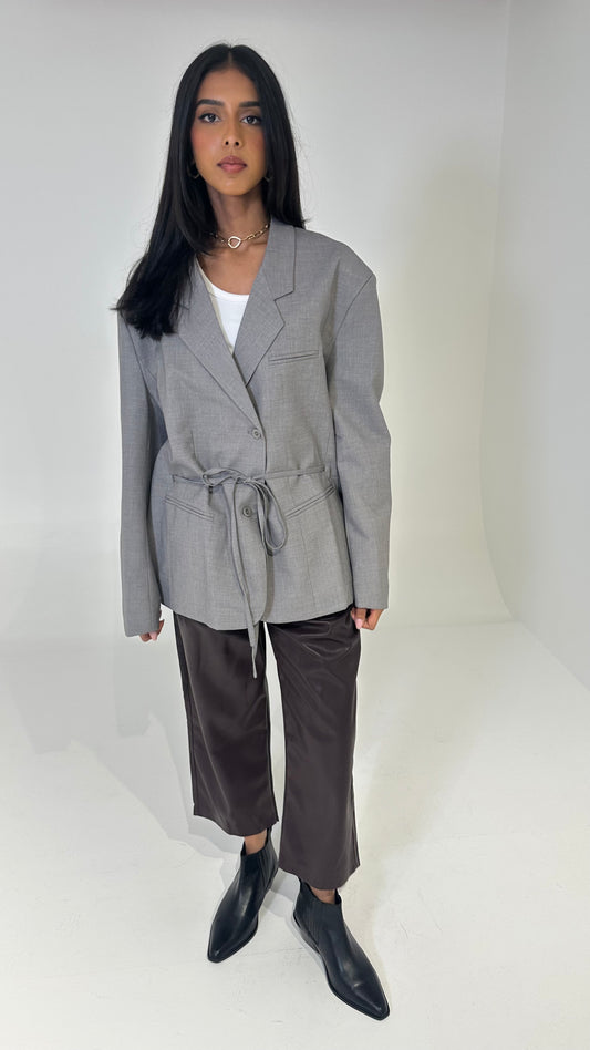 Grey Blazer with Belt